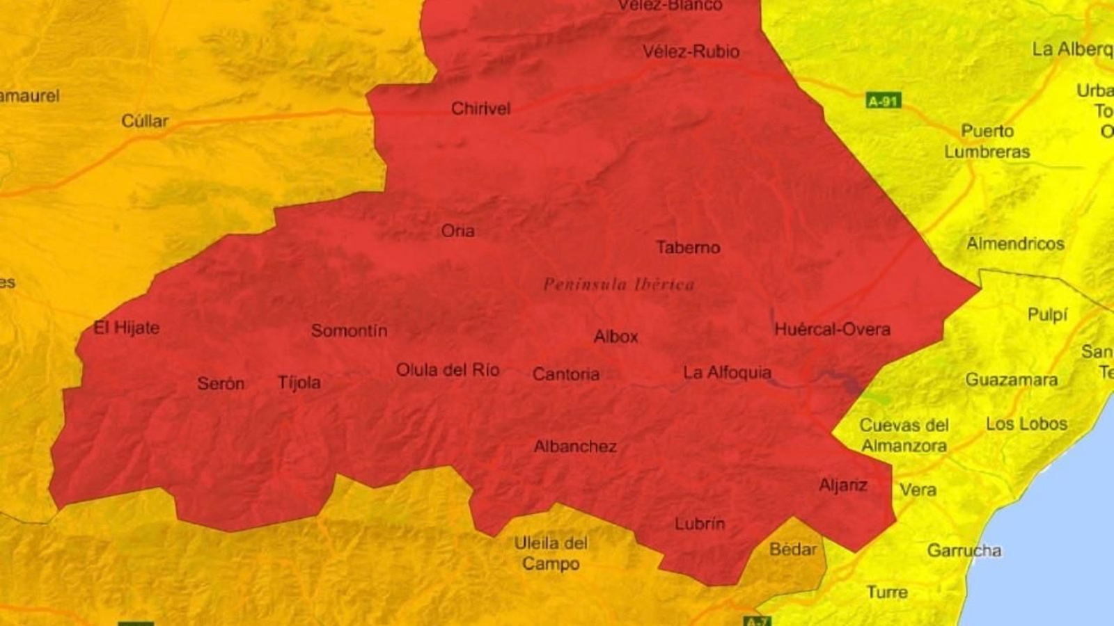 Alerta roja por lluvias