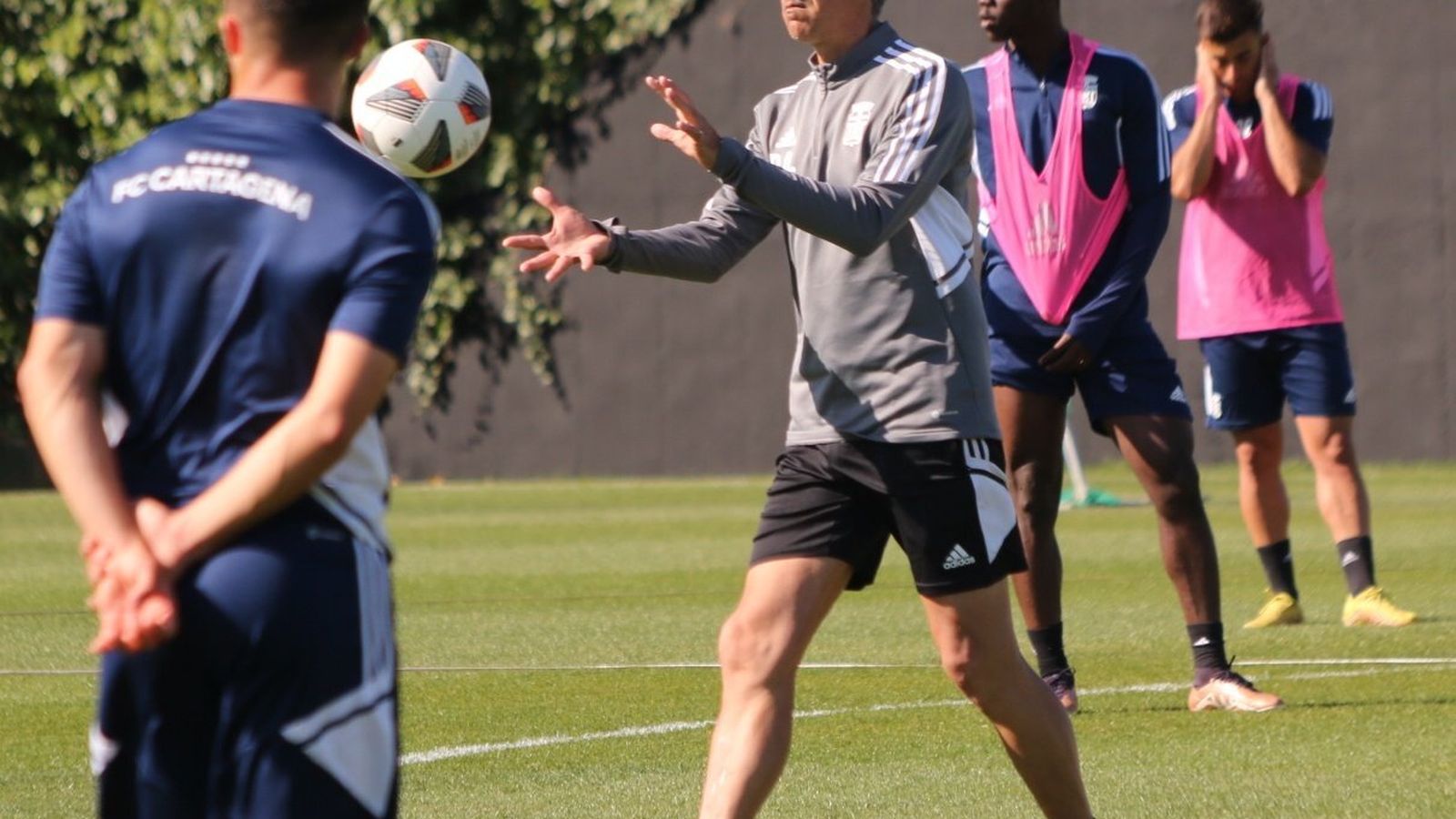 Pepe Aguilar, en el entrenamiento de este miércoles.