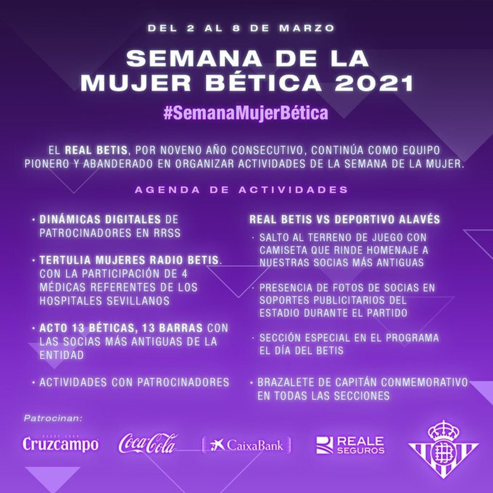 Cartel del Betis anunciando las medidas para esta especial semana.