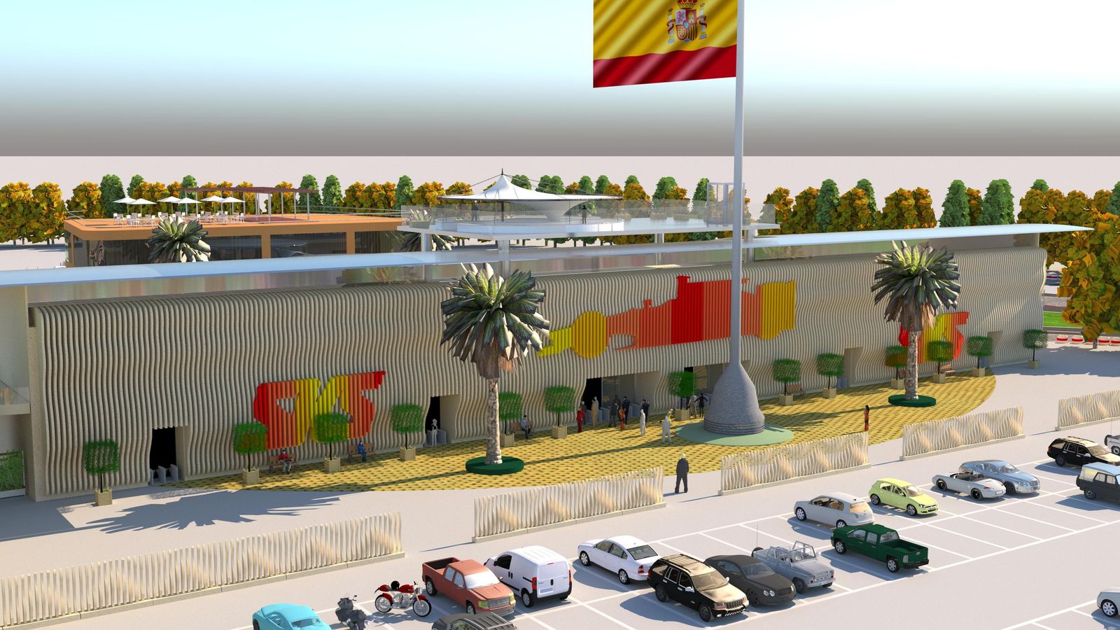 Recreación de la fachada del circuito de karting que se proyecta en Málaga.