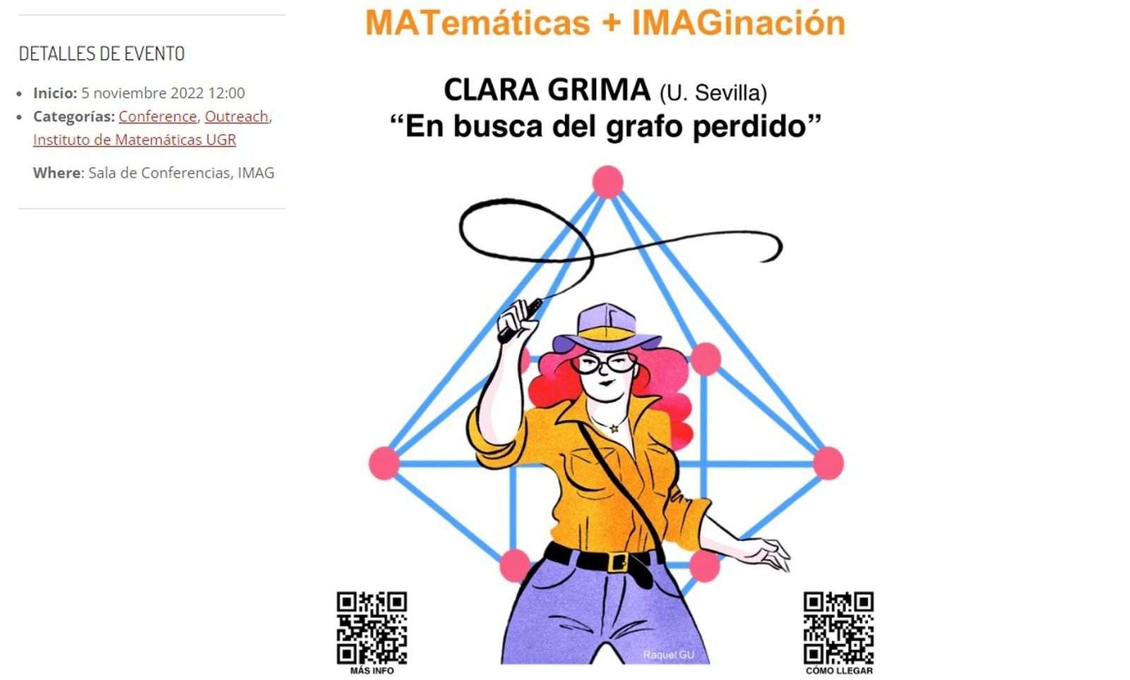 La charla será el sábado 5 de noviembre a las doce de la mañana.
