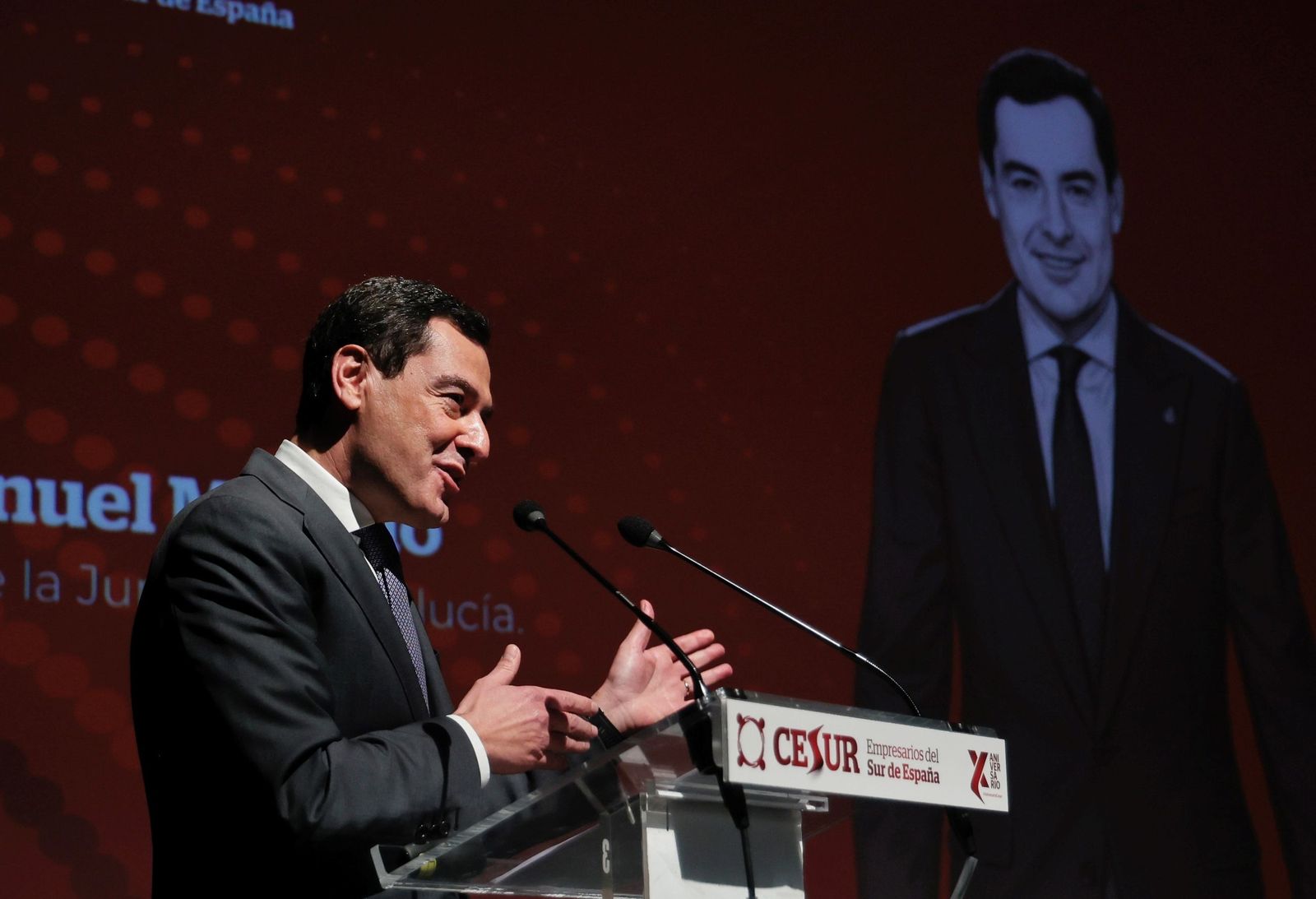 Juanma Moreno, este miércoles.