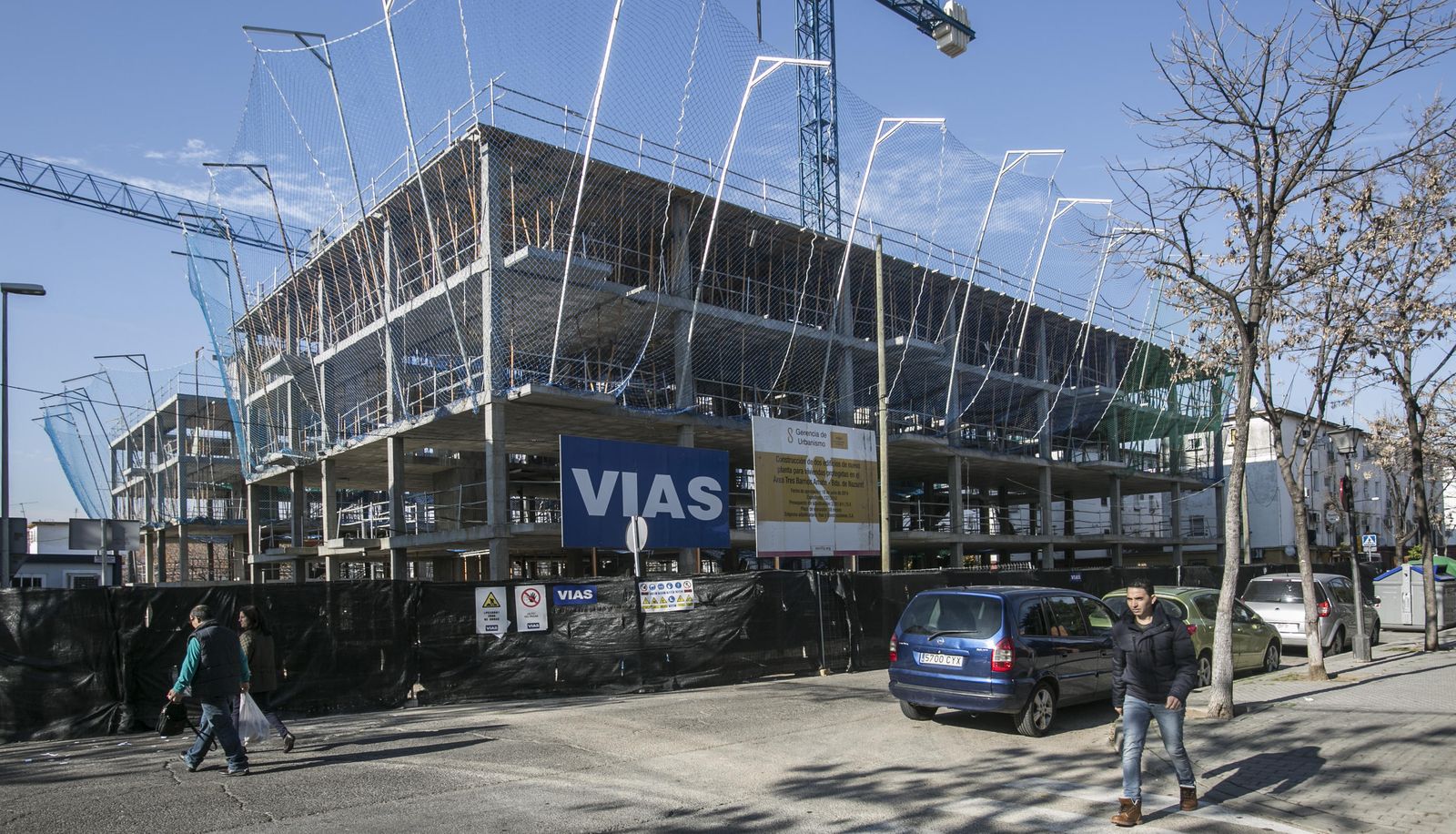 Las nuevas viviendas públicas de la calle Estornino, con las obras muy avanzadas.