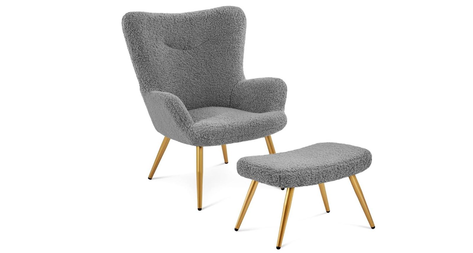 Yaheetech Sillón Orejero con Reposapiés