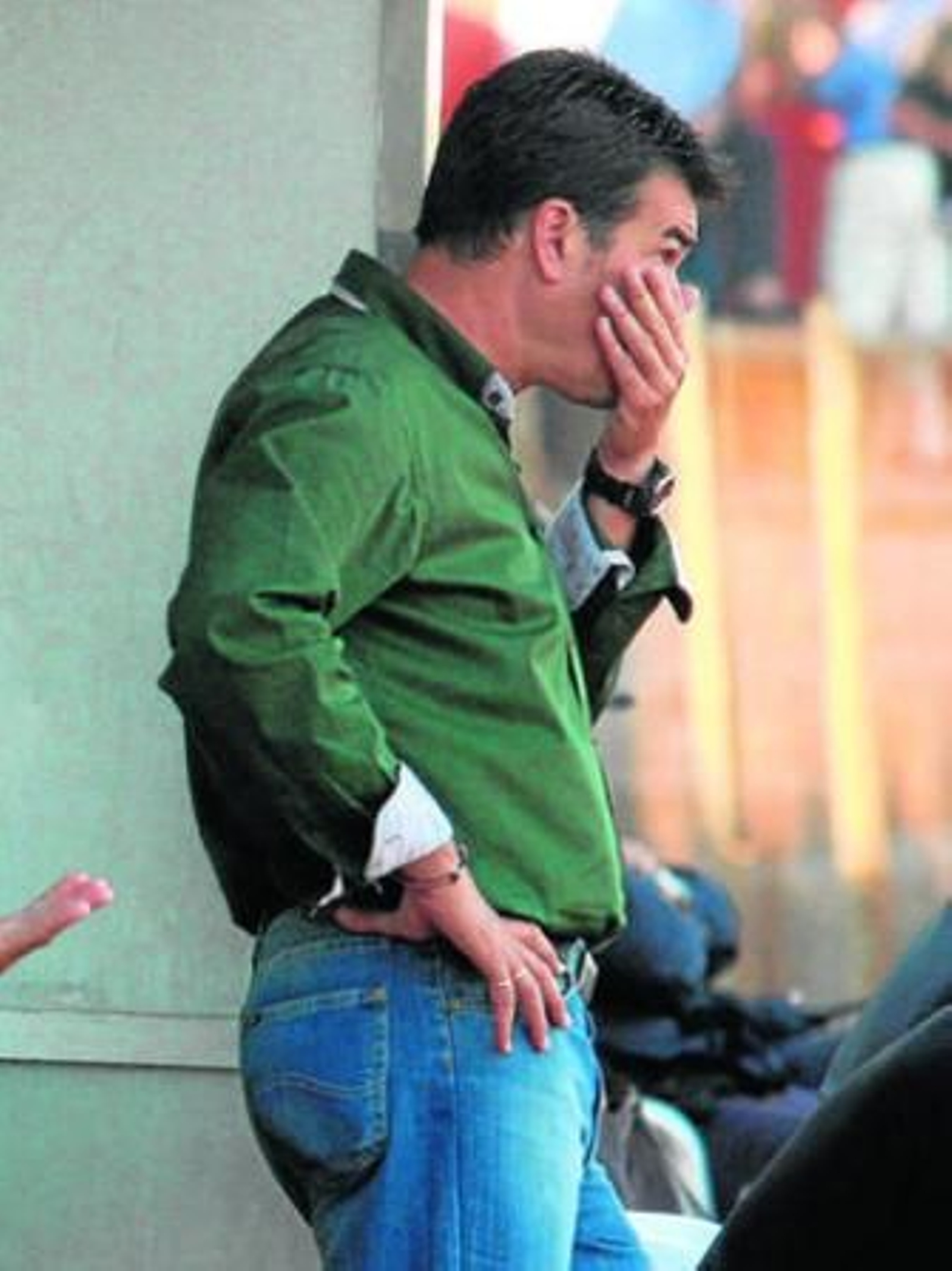 Rafa Escobar, en el partido de ayer.