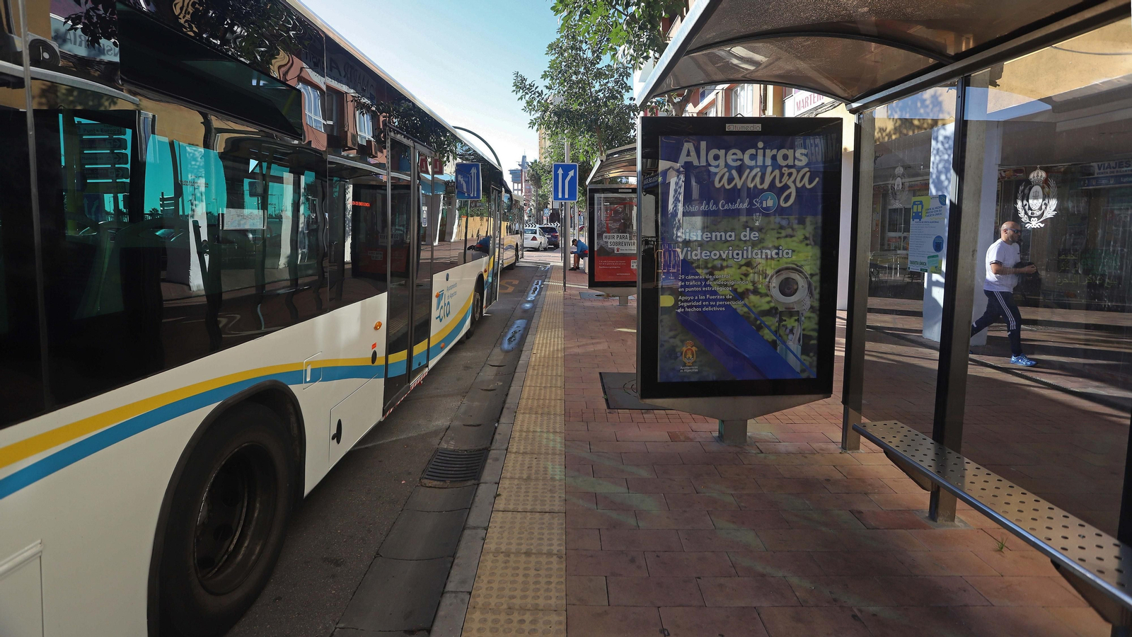 Fotos de la huelga de autobuses urbanos en Algeciras
