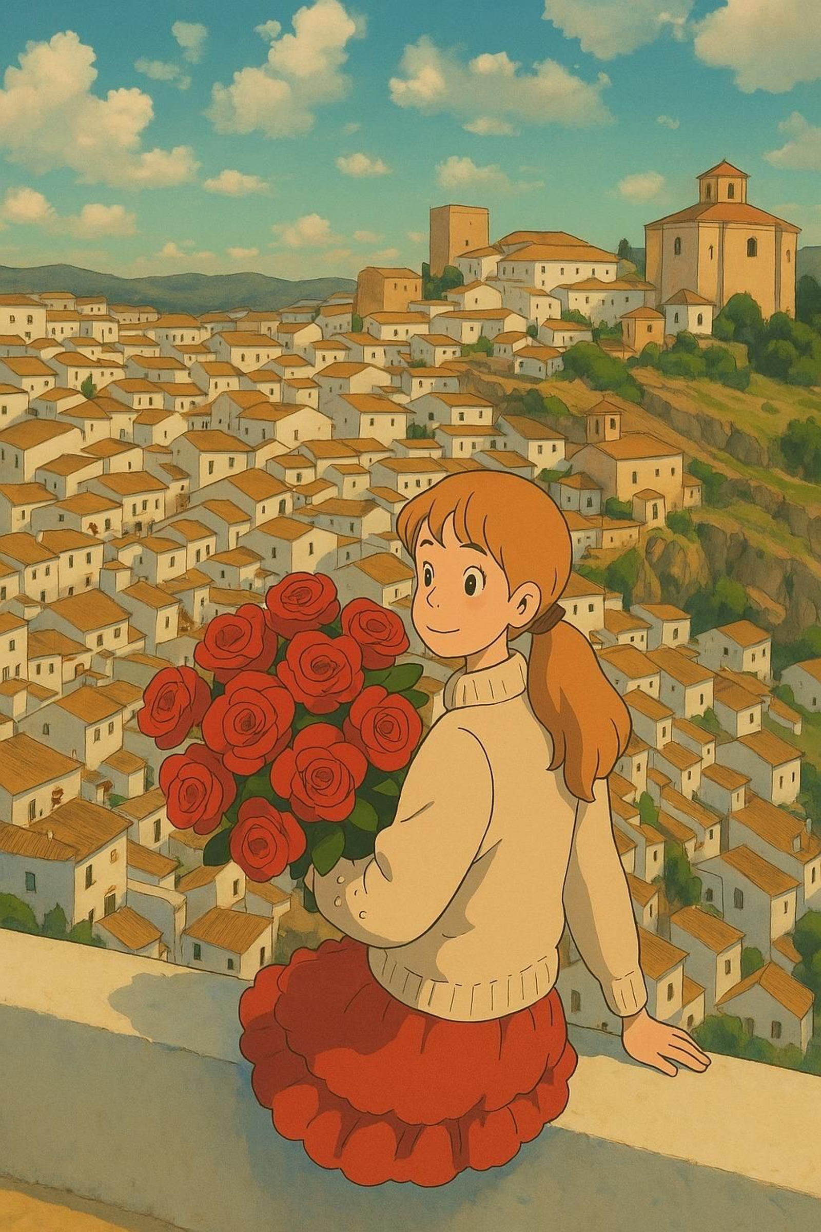 Así se vería el pueblo de Cádiz más bonito de España si saliera en una película de animación japonesa