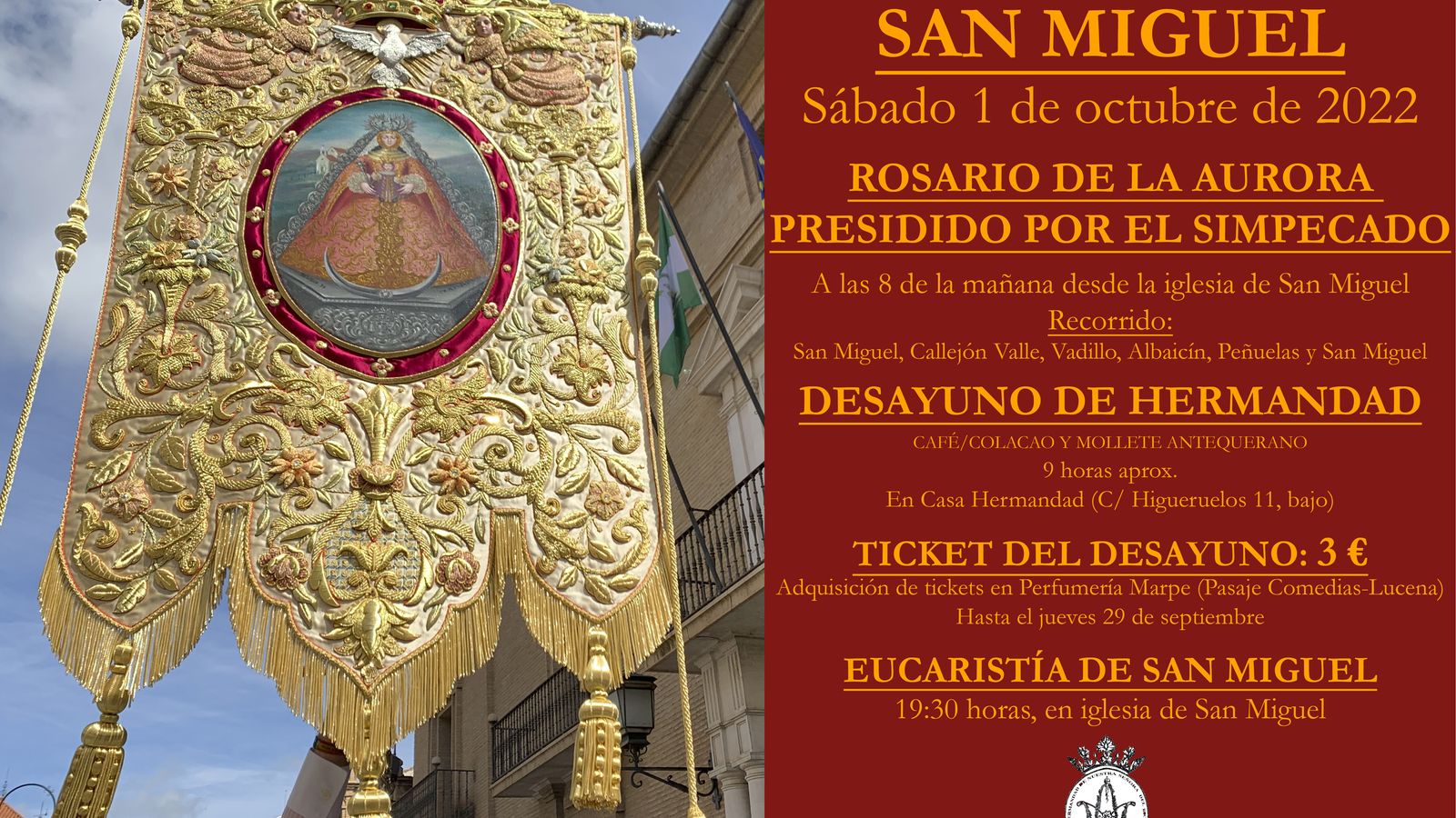 Cartel anunciador de los actos de la festividad de San Miguel.