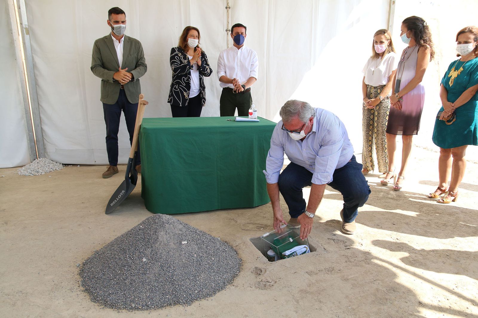 Primera piedra conexión depósito de la Pipa y San Cristóbal.