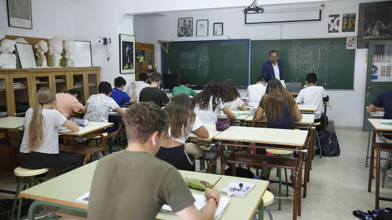 Un aula del IES Bécquer.