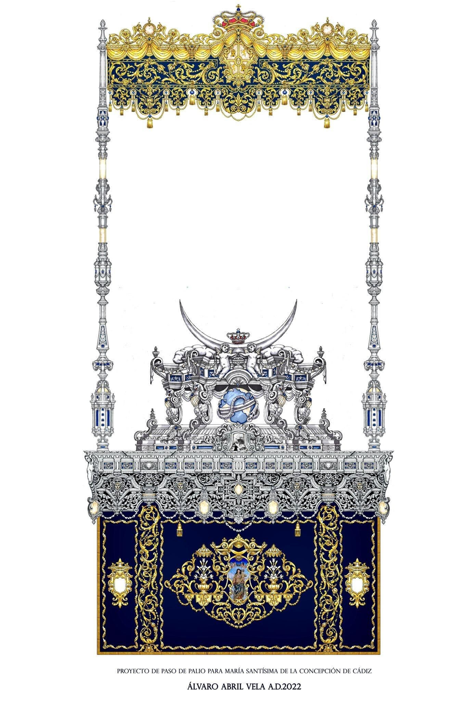 Así es el boceto del palio de la cofradía del Despojado