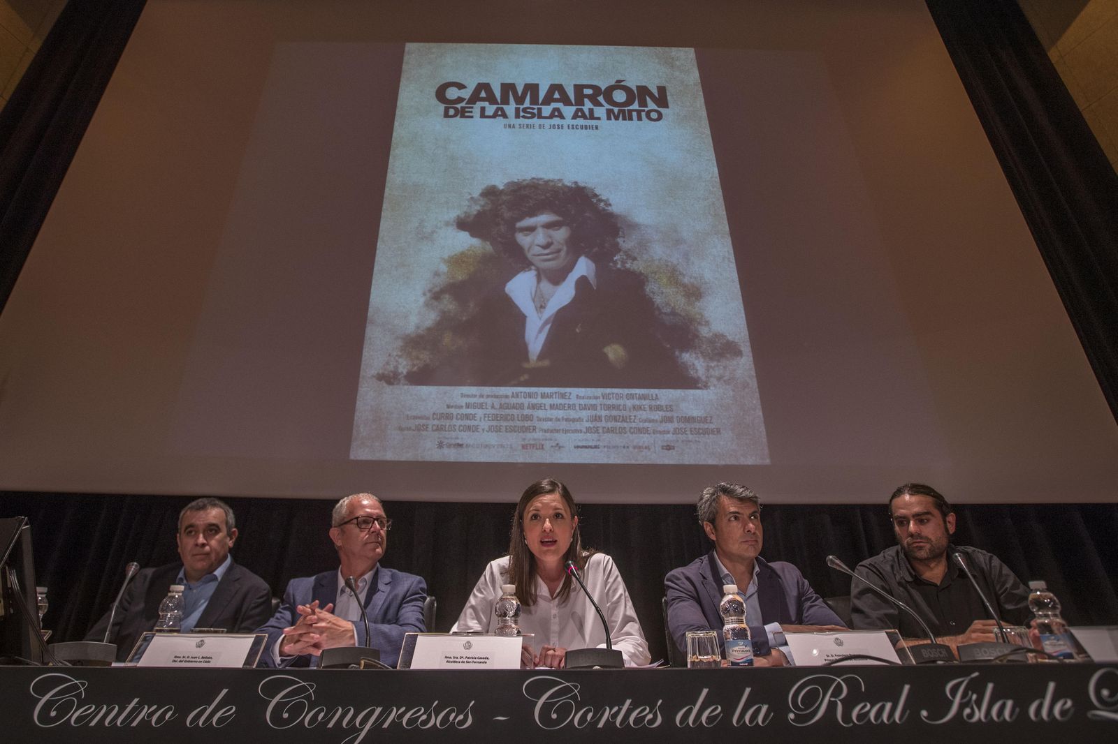 Presentación del documental 'Camarón: de La Isla al mito', cuyos primeros episodios se proyectaron ayer en el Centro de Congresos.