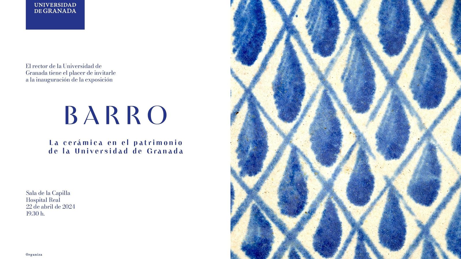 Cartel 'BARRO. La cerámica en el patrimonio de la Universidad de Granada'