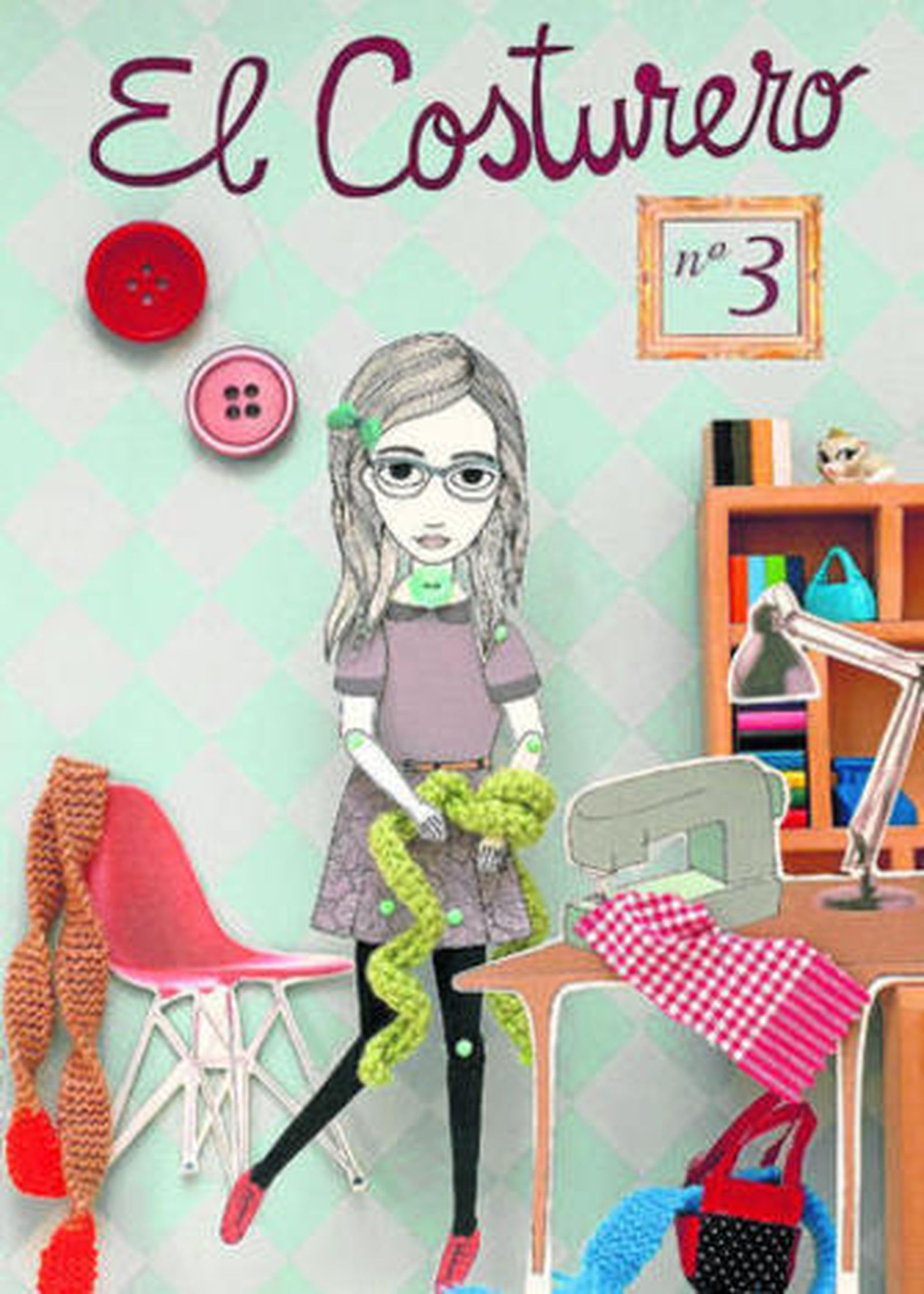 1. Portada del que es ya el tercer número de la revista El Costurero, en la que colaboran diseñadores y periodistas de distintas partes del mundo. 2. Imagen del diseño interior de la revista, que se divide en varios bloques y ofrece también información de cursos y webs.