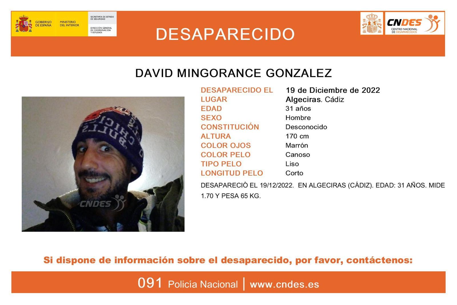 Alerta de desaparición.