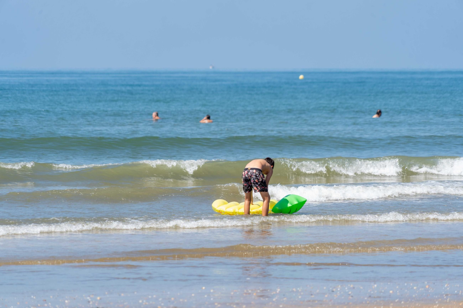 Ambiente de las playas de Punta Umbría la mañana del sábado 9 de agosto