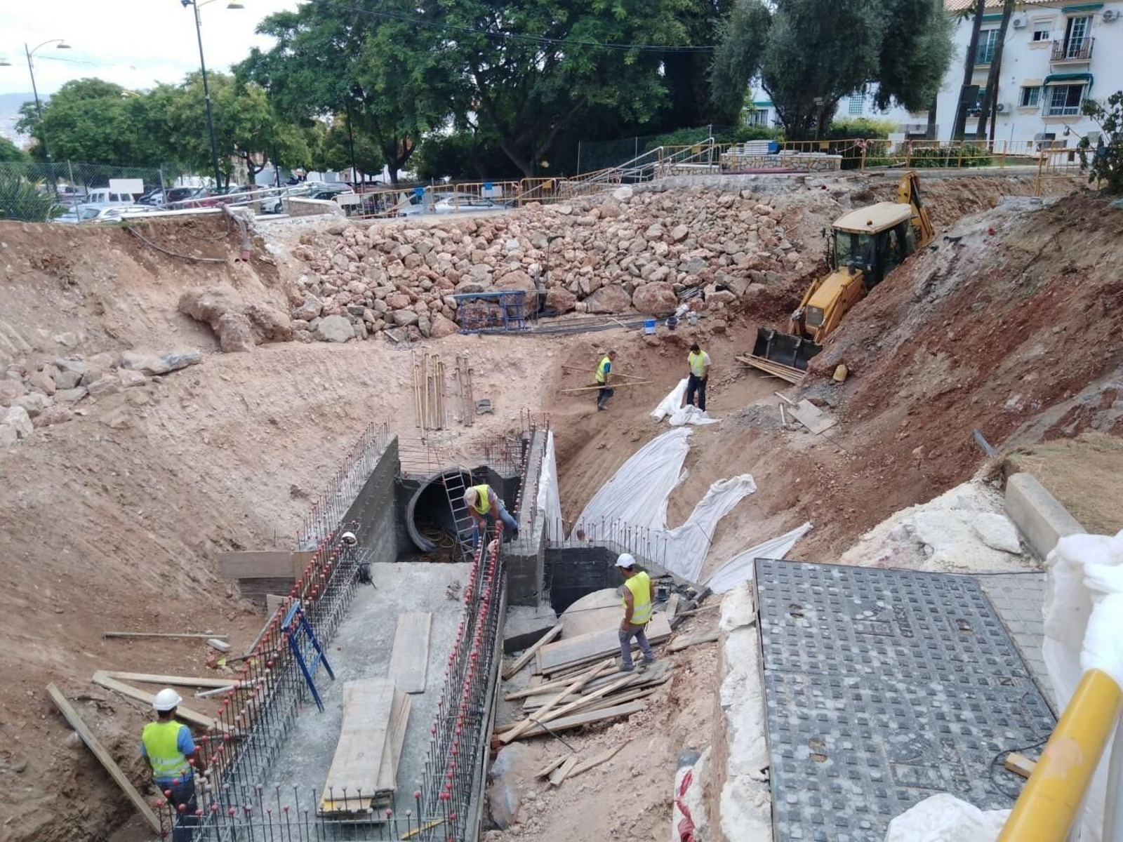 Trabajadores durante el desarrollo de las obras.