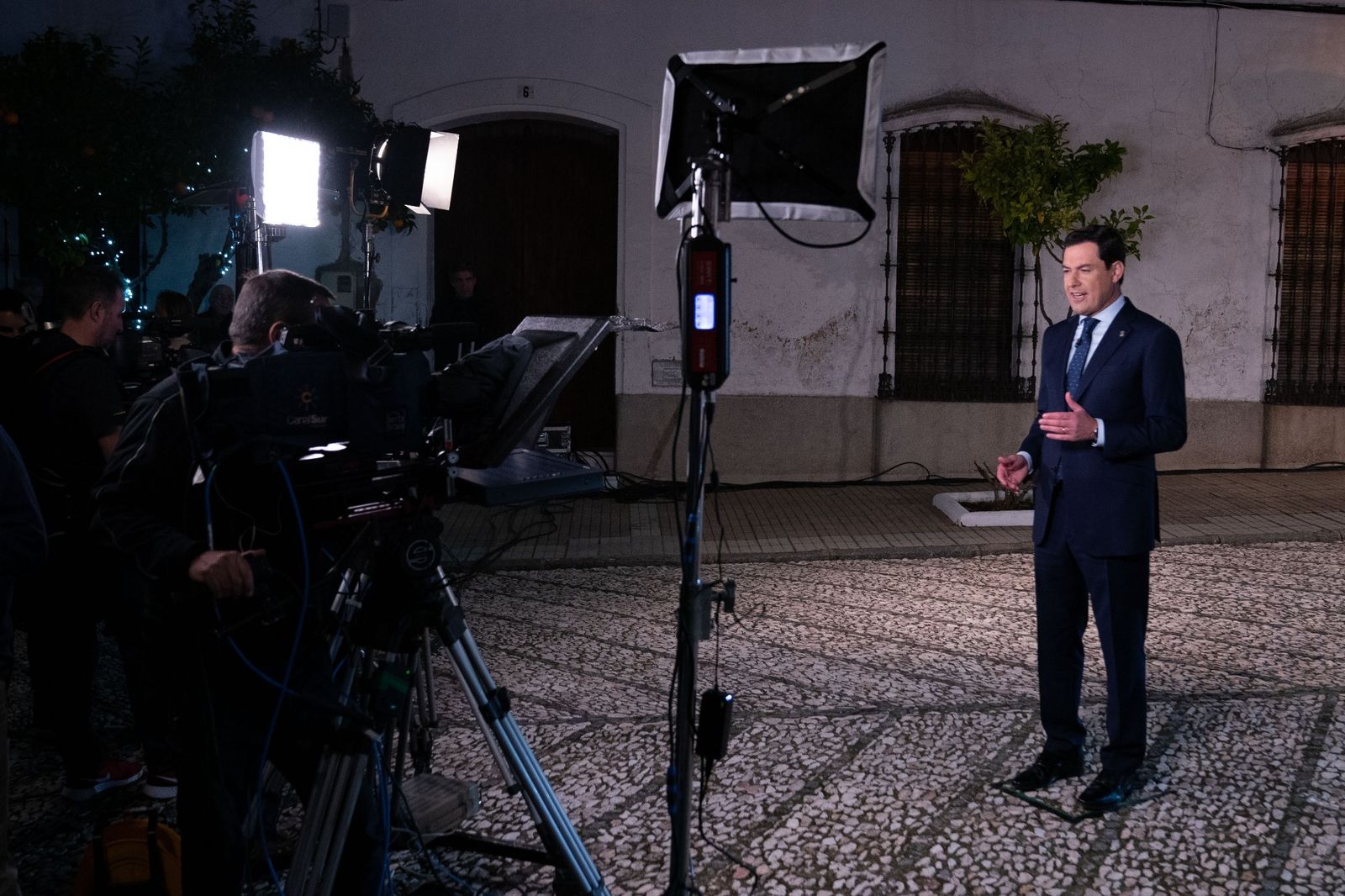 Juanma Moreno, durante su primer discurso de fin de año.