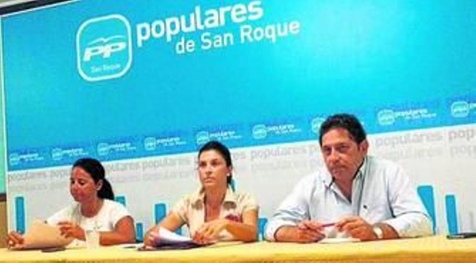 Un momento de la comparecencia del PP de San Roque, ayer.