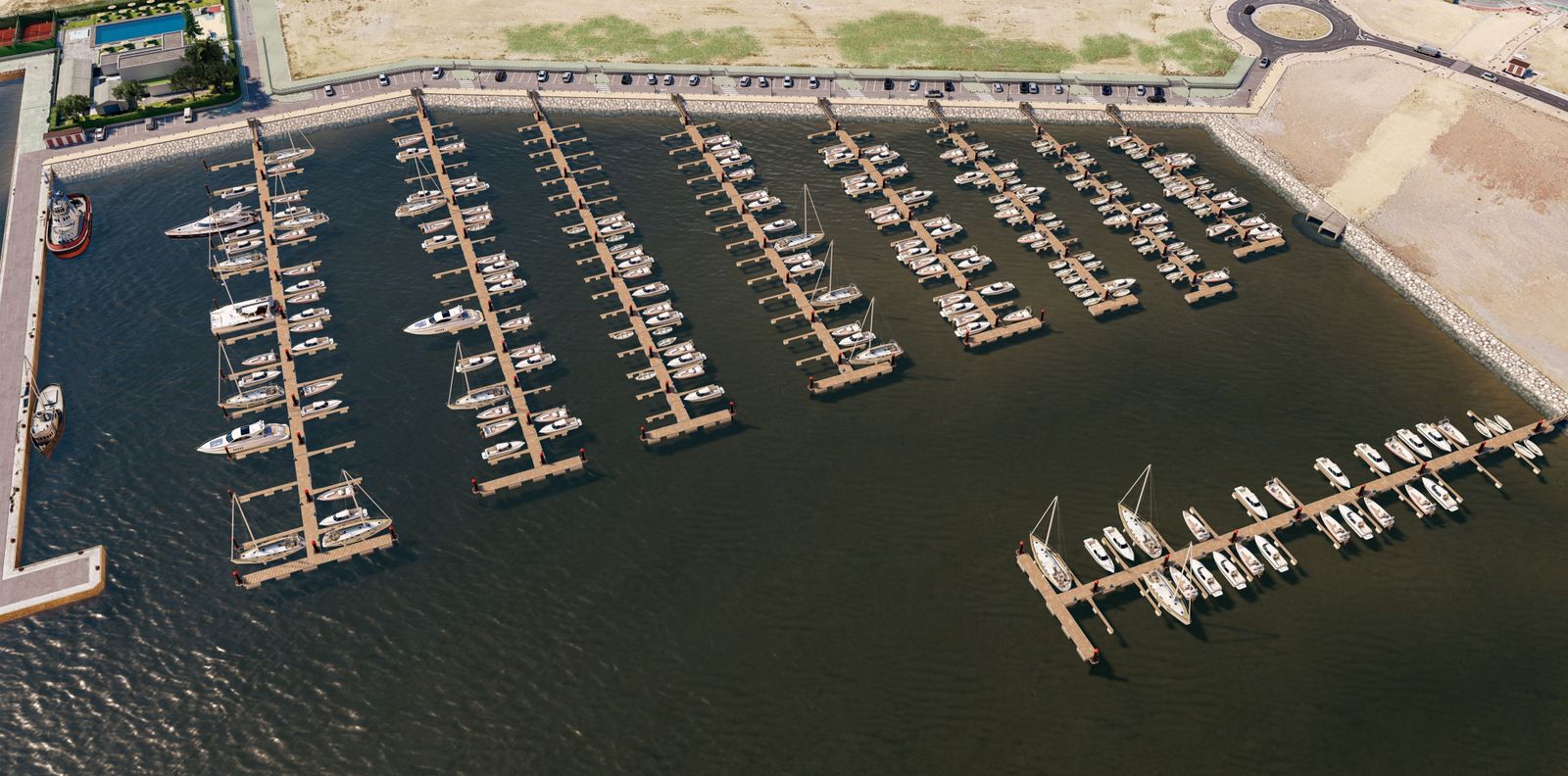 Pantalanes sur de la dársena de El Saladillo.
