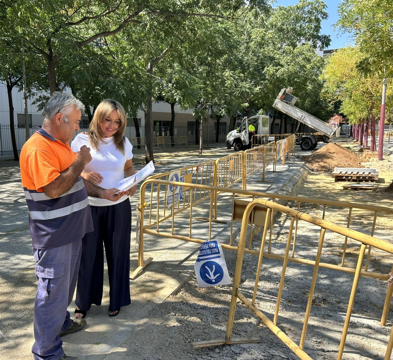 Evelia Rincón, en la visita a las obras del Parque Ofelia Nieto.