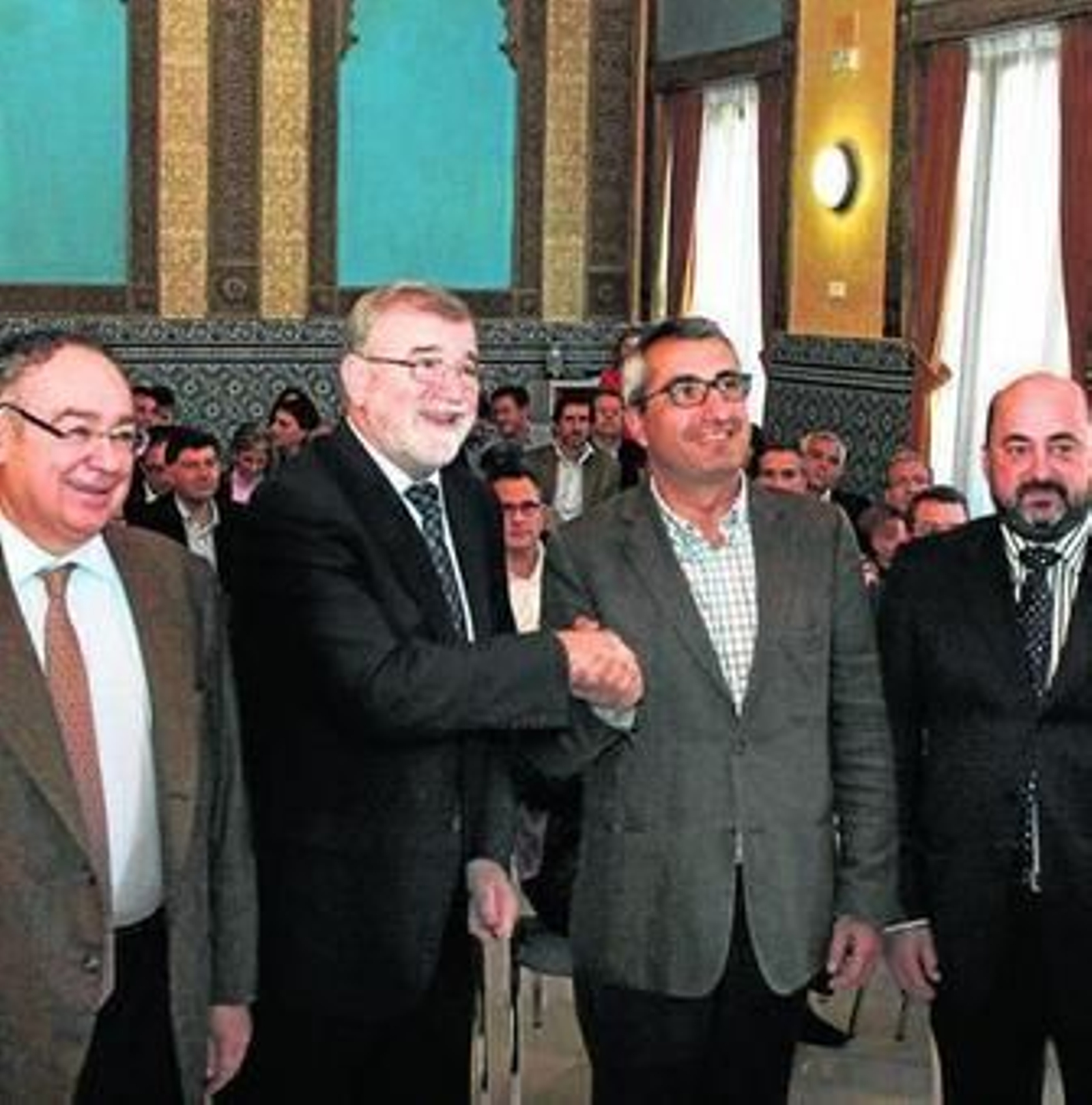 Molinero, Roldán Nogueras, Clouzard y Torres, ayer en el Rectorado.