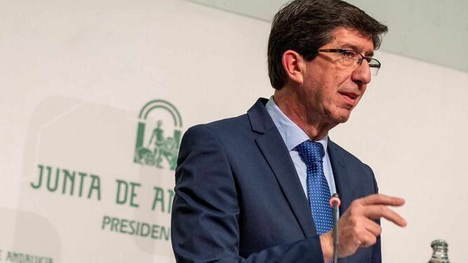 Juan Marín, durante una rueda de prensa, en una imagen de archivo.