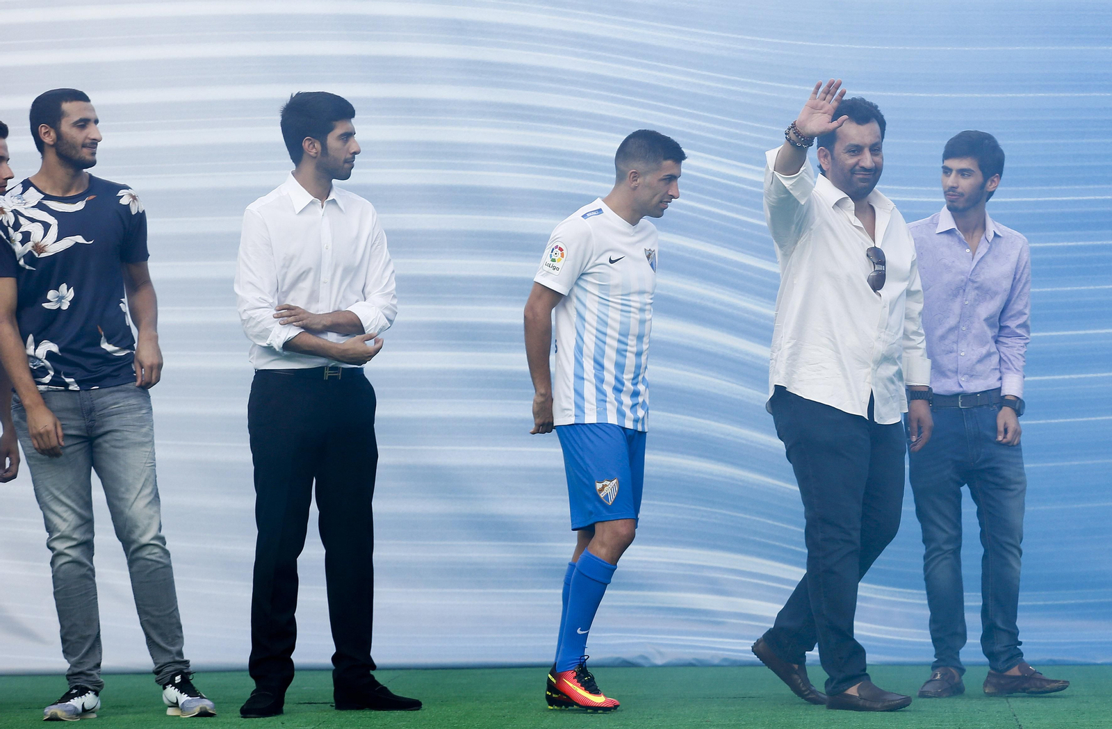 Los Al-Thani, en la presentación de Michael Santos. Los Al-Thani, en la presentación de Michael Santos.