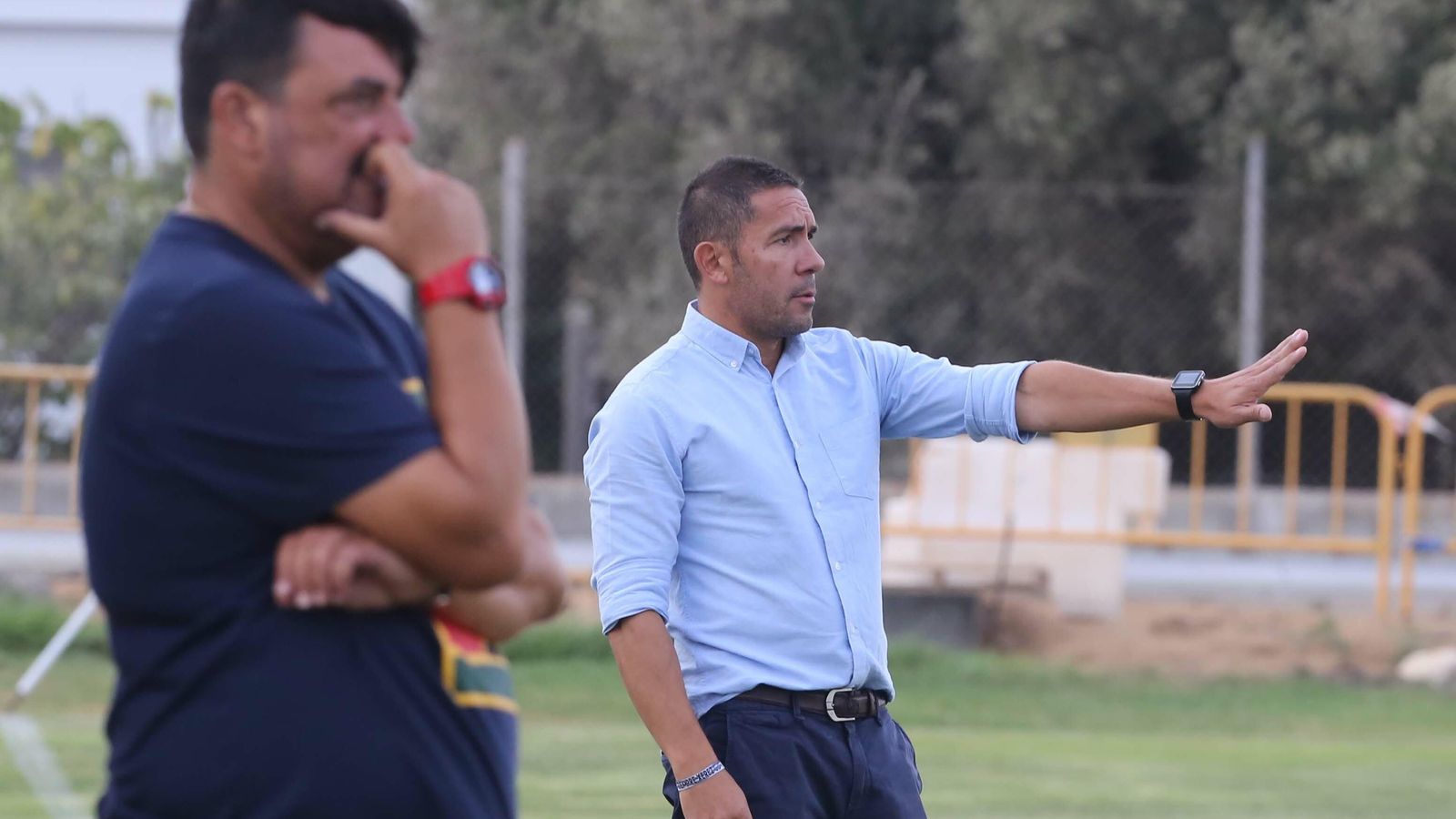 Juan Carlos Gómez, en el amistoso de El Puerto.