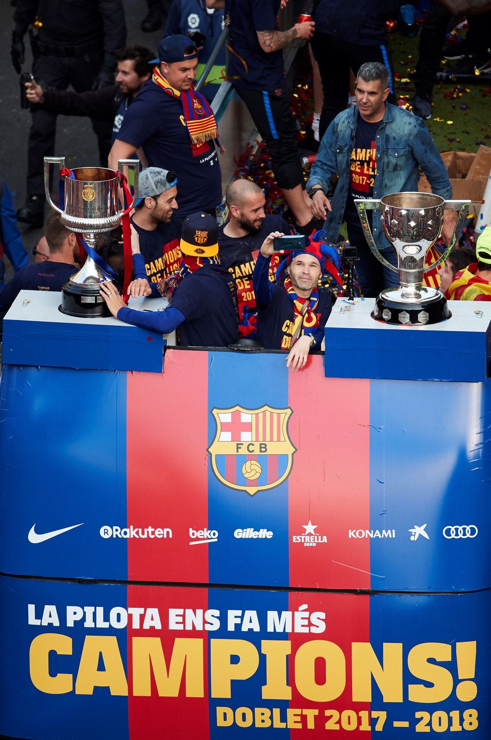 La celebración del doblete del Barça, en imágenes