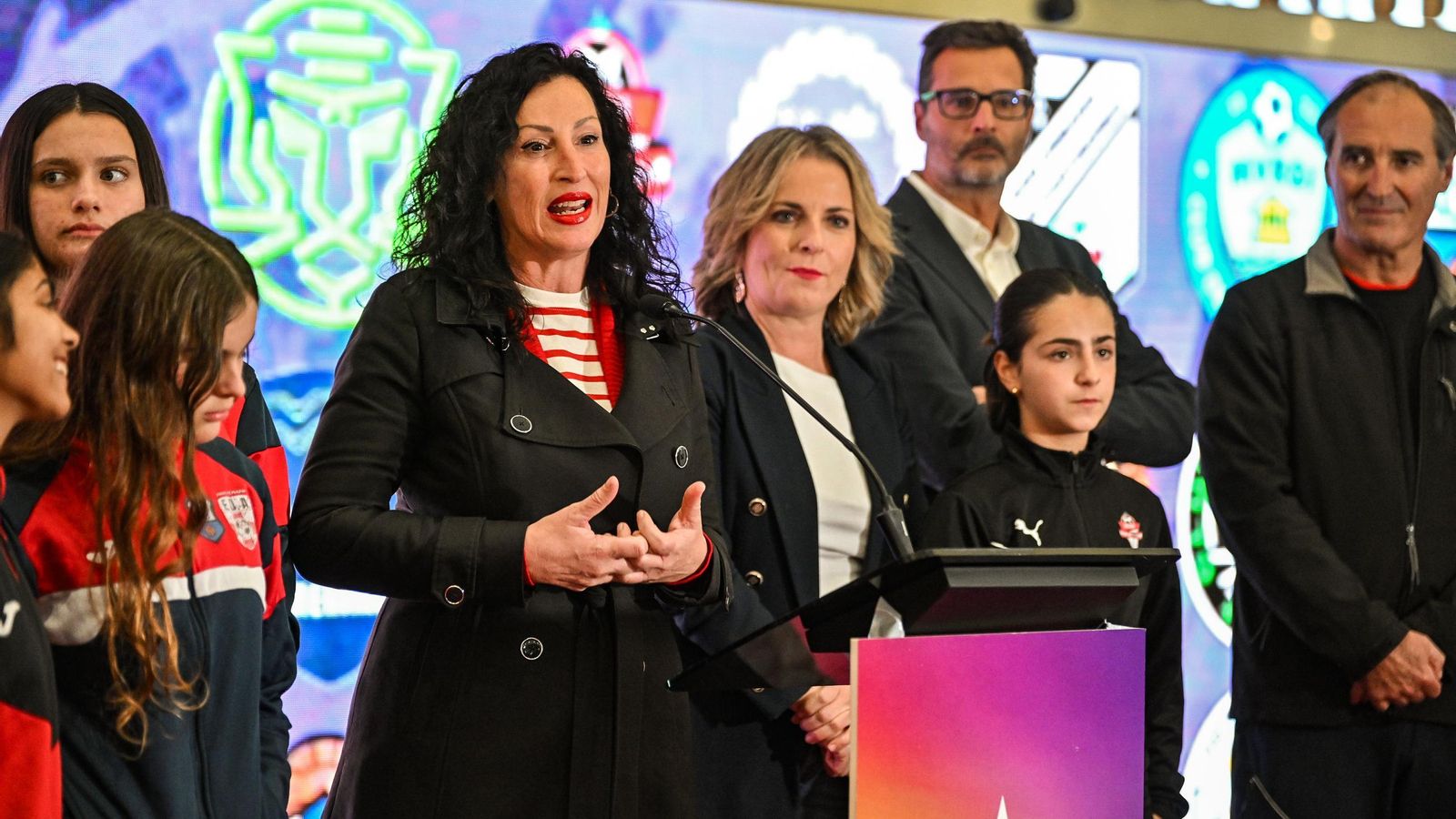 La alcaldesa de Almería durante su intervención durante la presentación de la segunda edición de la Almería Cup.
