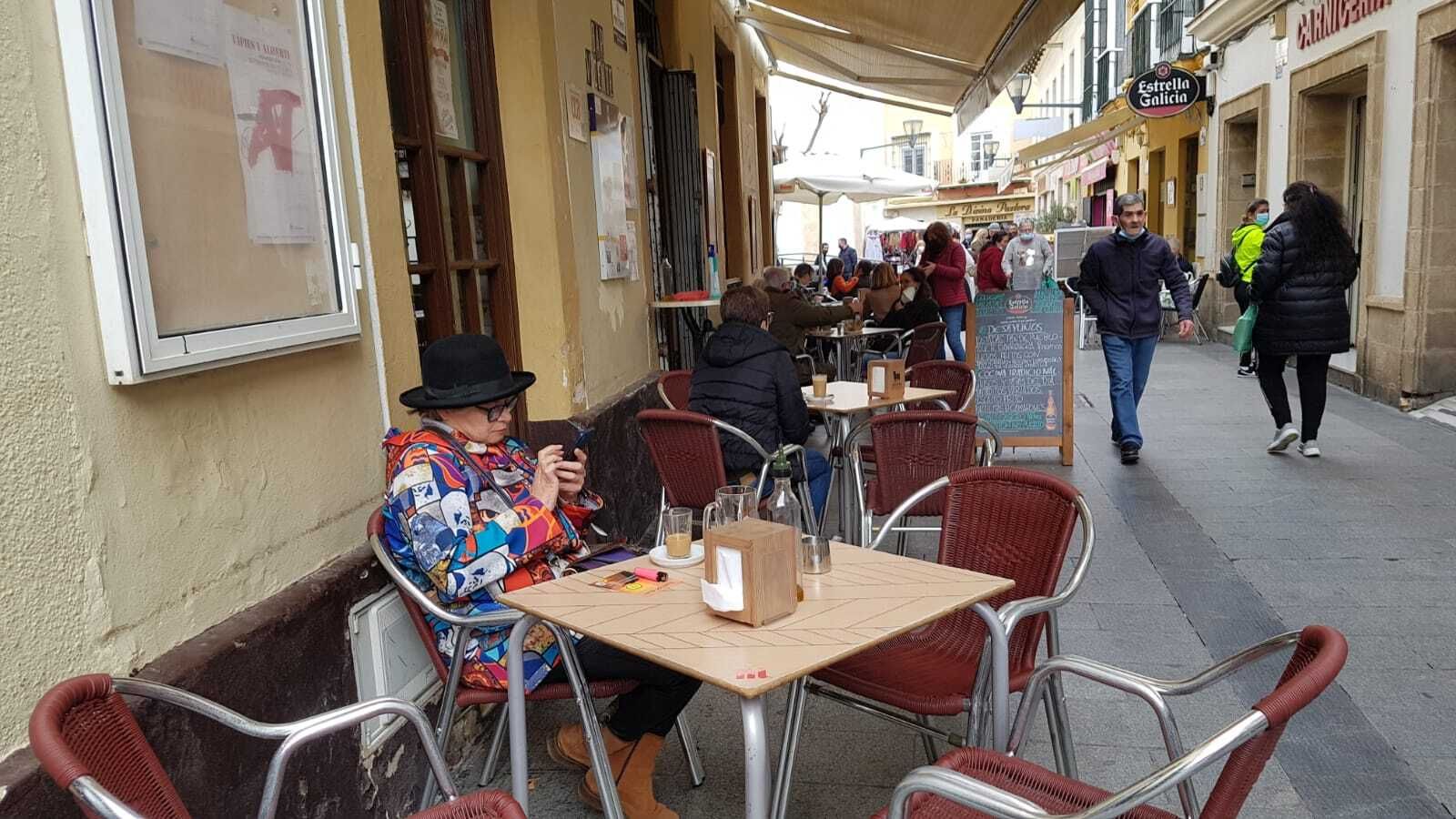 La terraza del Bar Vicente, esta mañana.