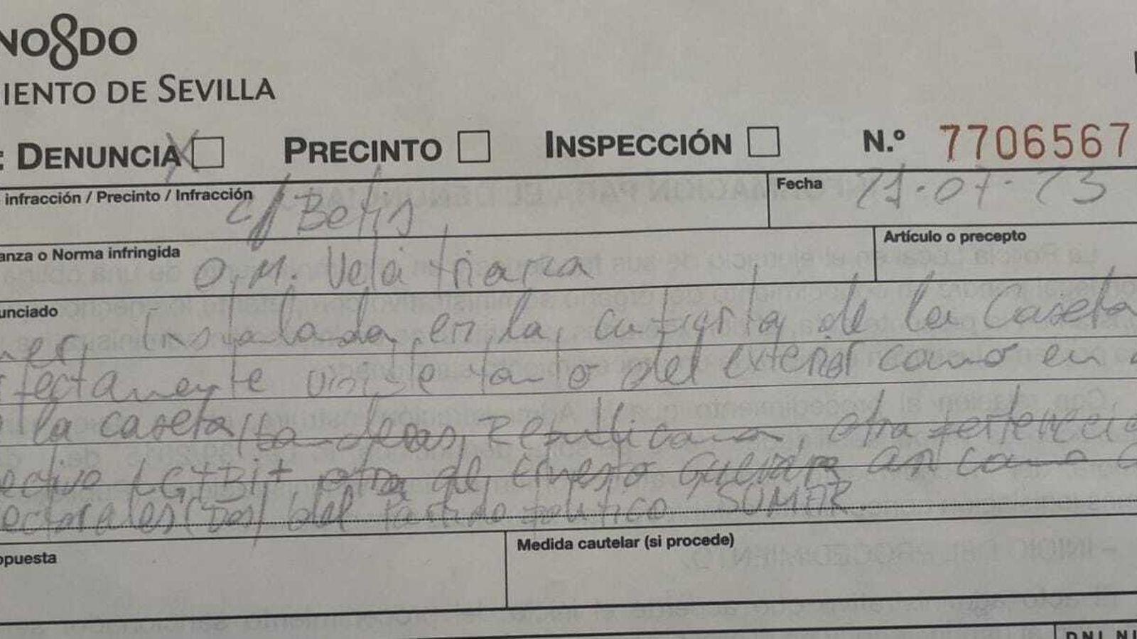 Recorte de la denuncia