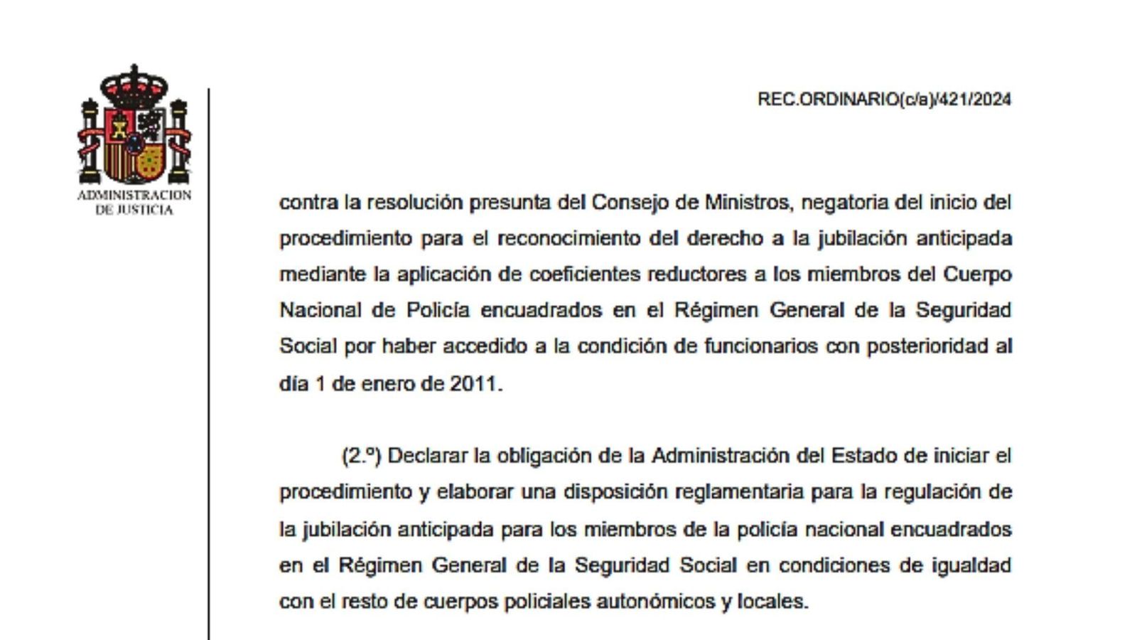 Captura de la sentencia. - 1