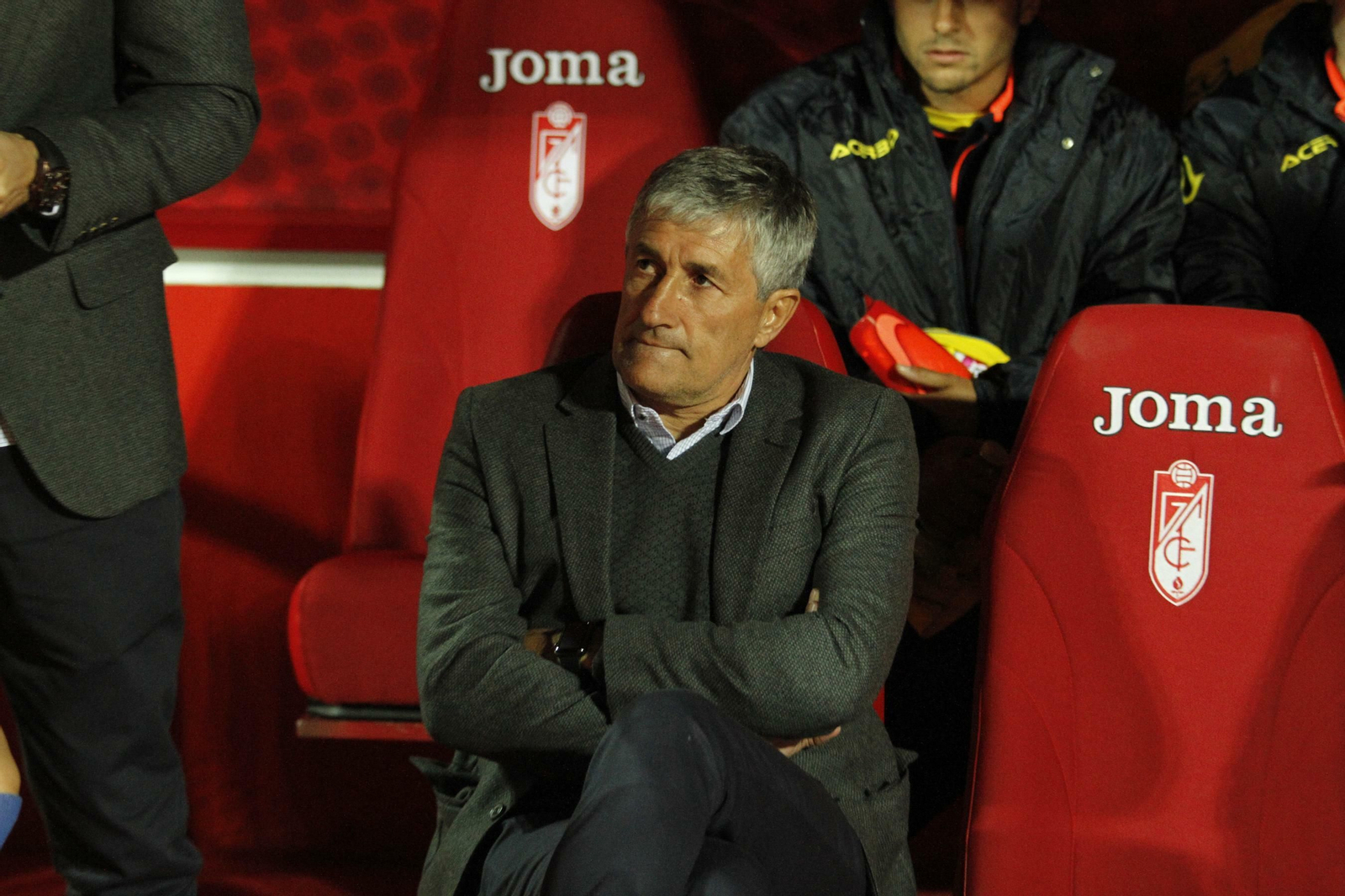 Quique Setién, en el banquillo de Los Cármenes la última vez que se midió al Granada.