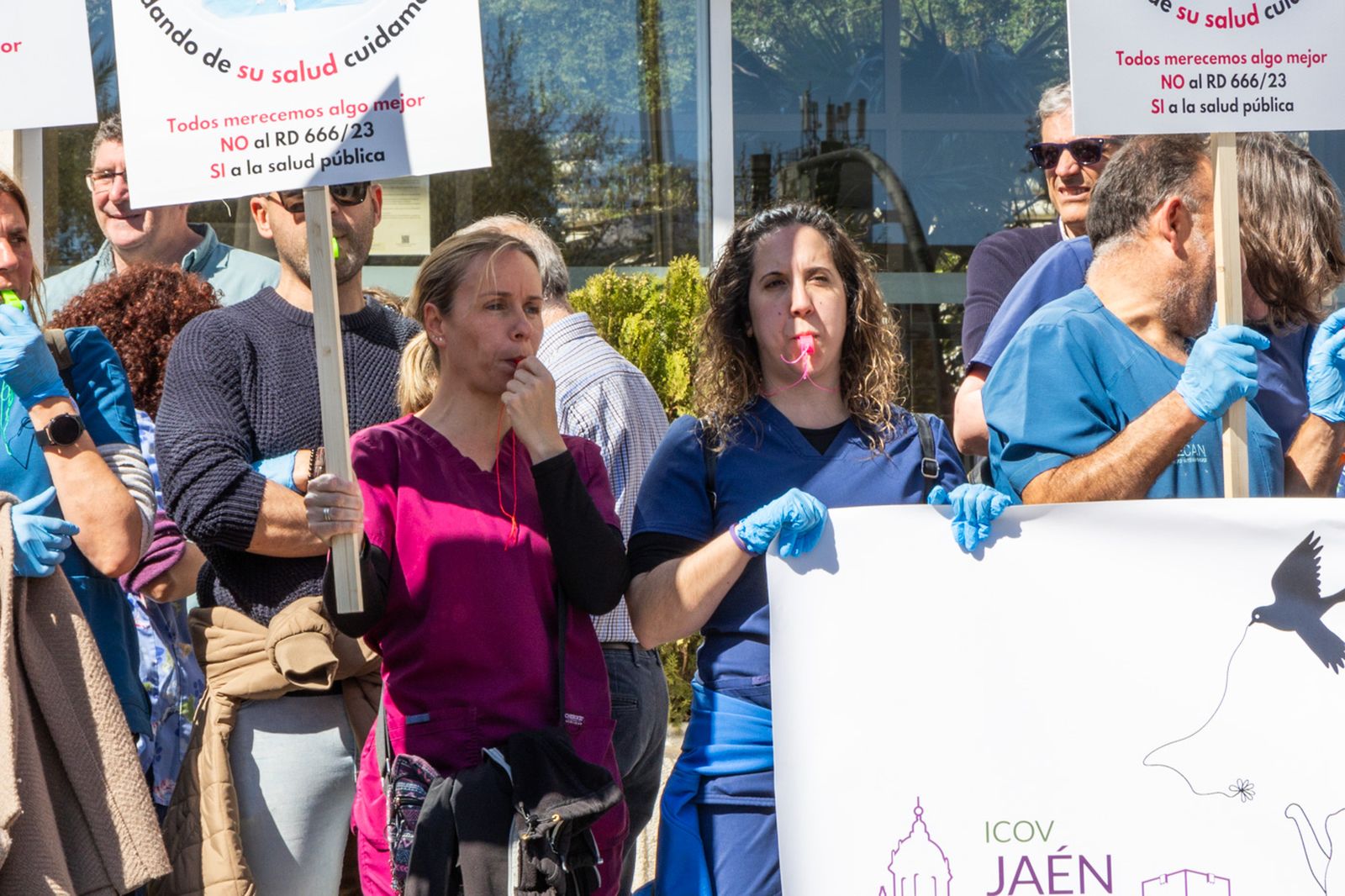 Concentración de veterinarios en protesta contra el real decreto 666/2023