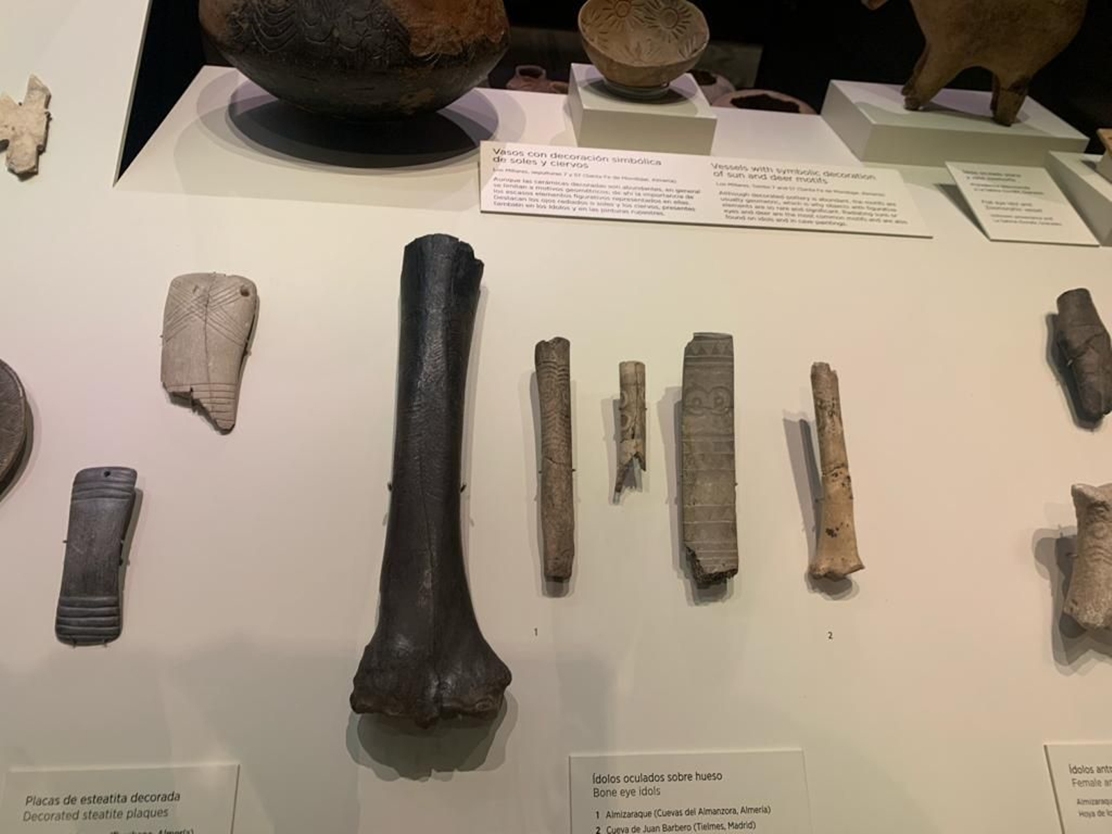 Objetos que se exponen en el Museo Arqueológico Nacional.