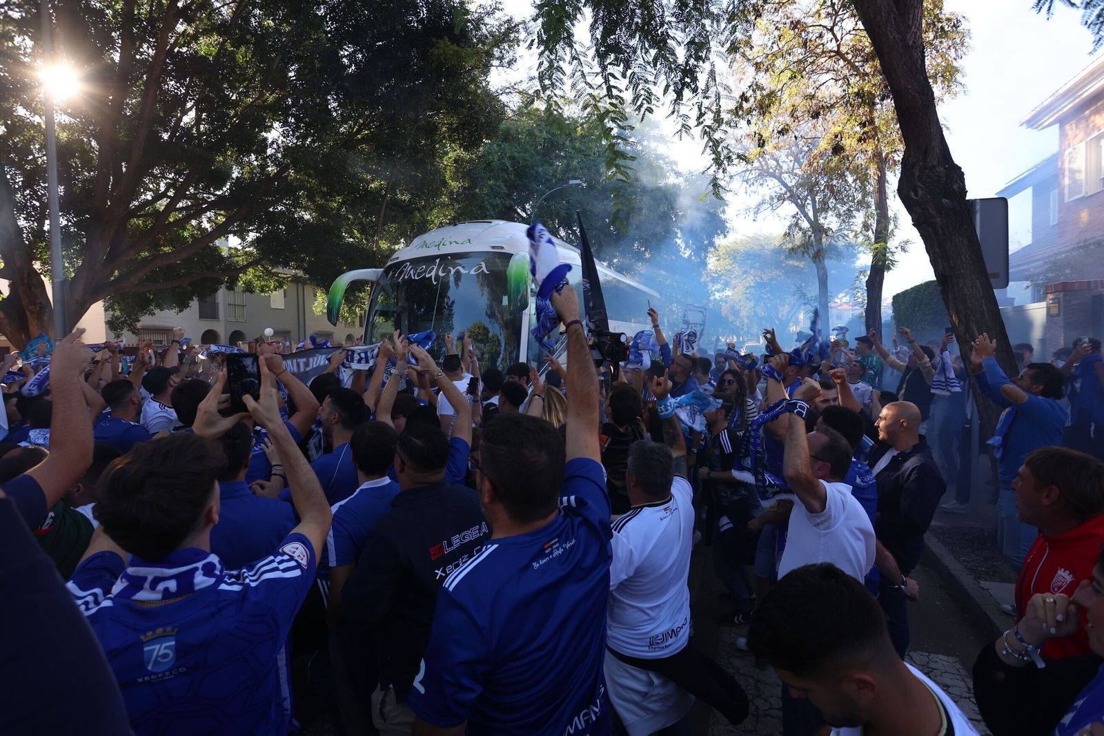 Así ha sido el recibimiento al Xerez CD en los aledaños de Chapín para el derbi