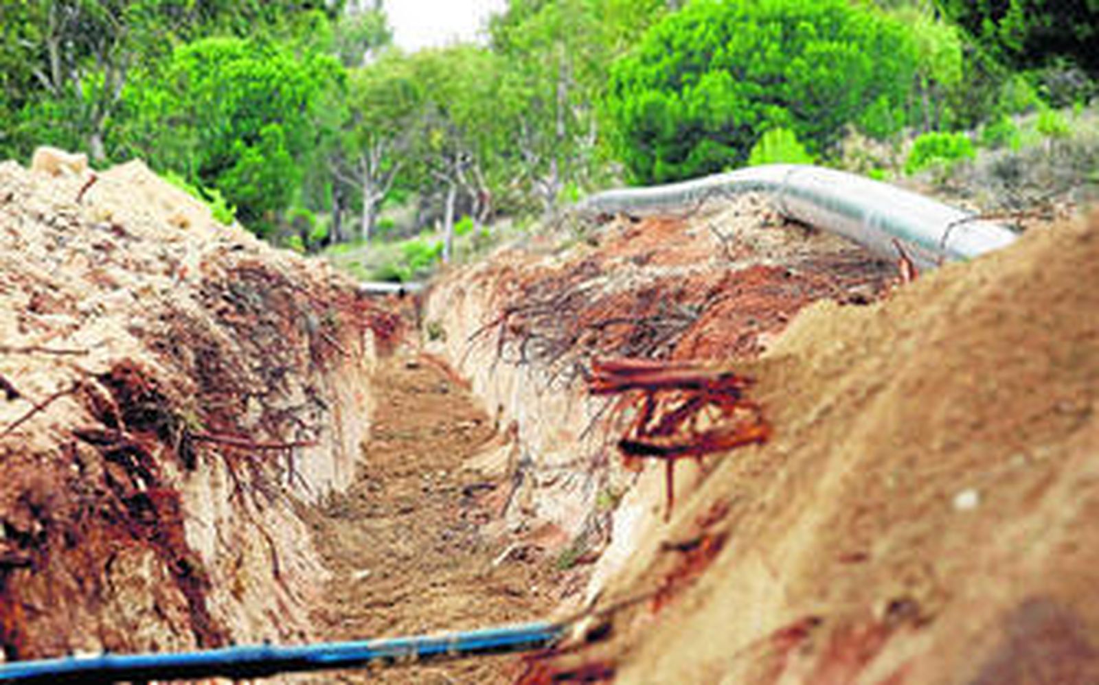 Obras de construcción del gasoducto El Puerto-Rota en la Sierra de San Cristóbal, en una imagen de 2007.