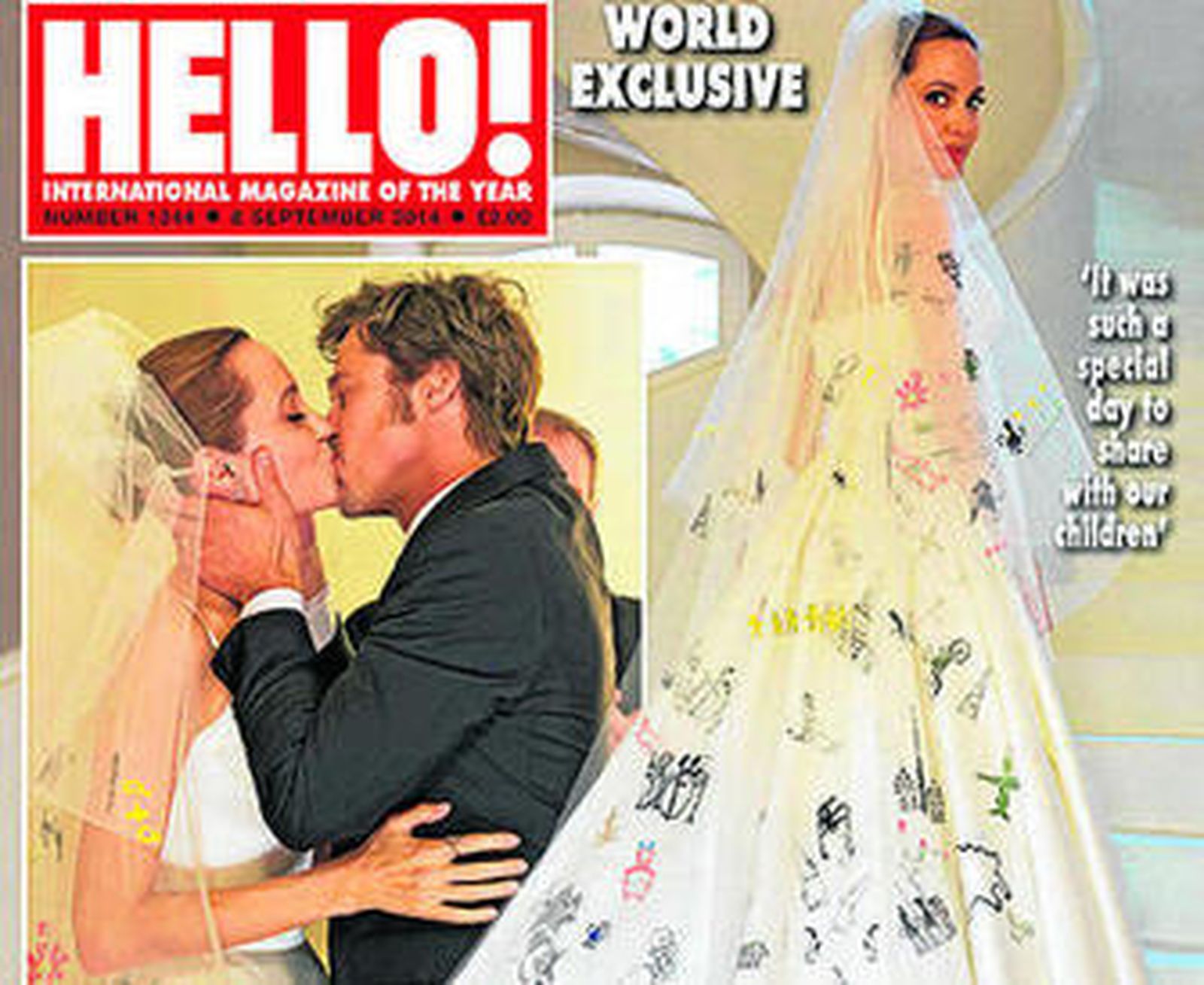 El vestido nupcial de Versace para Angelina