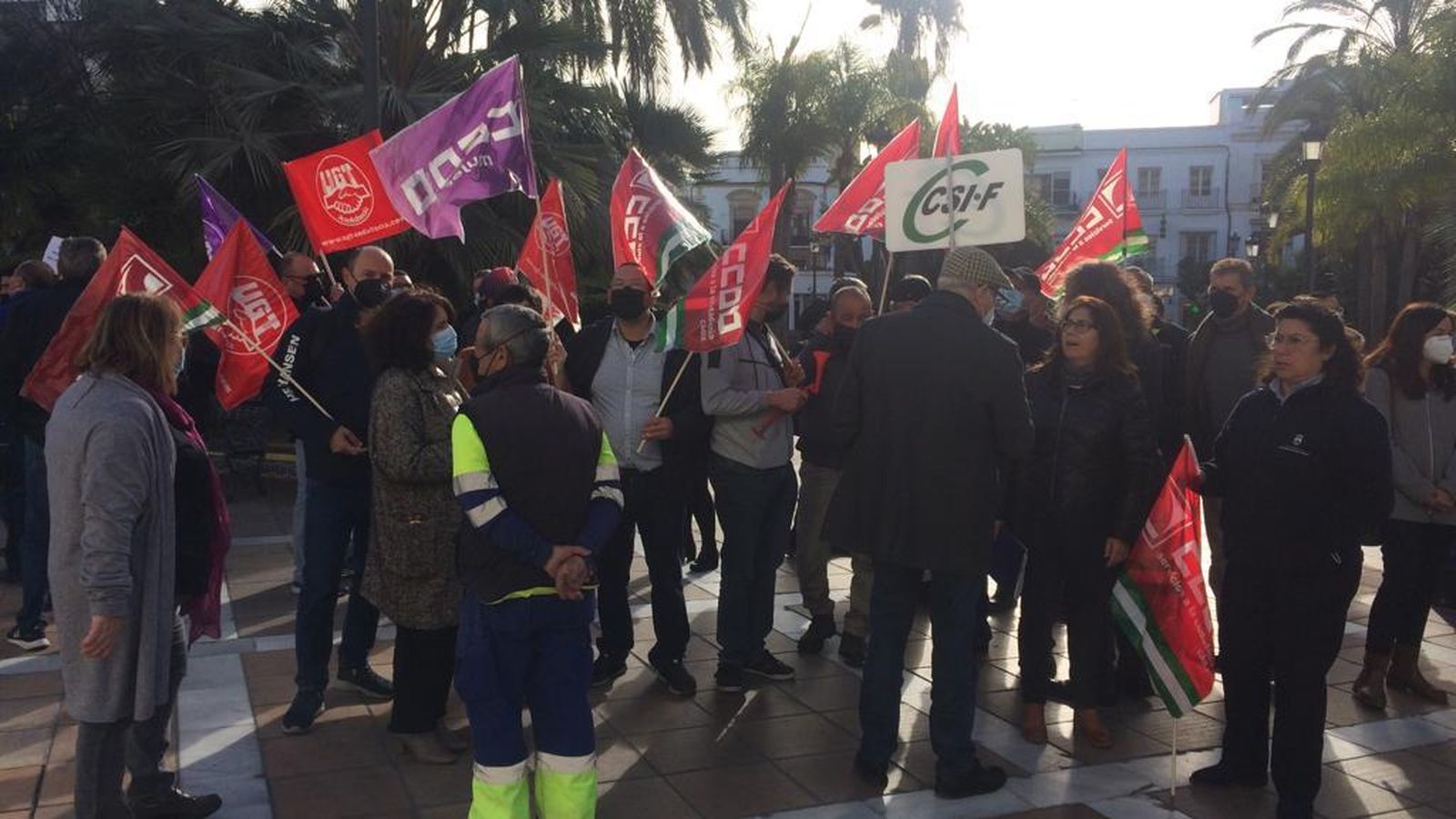 Otra imagen de la acción laboral reivindicativa.