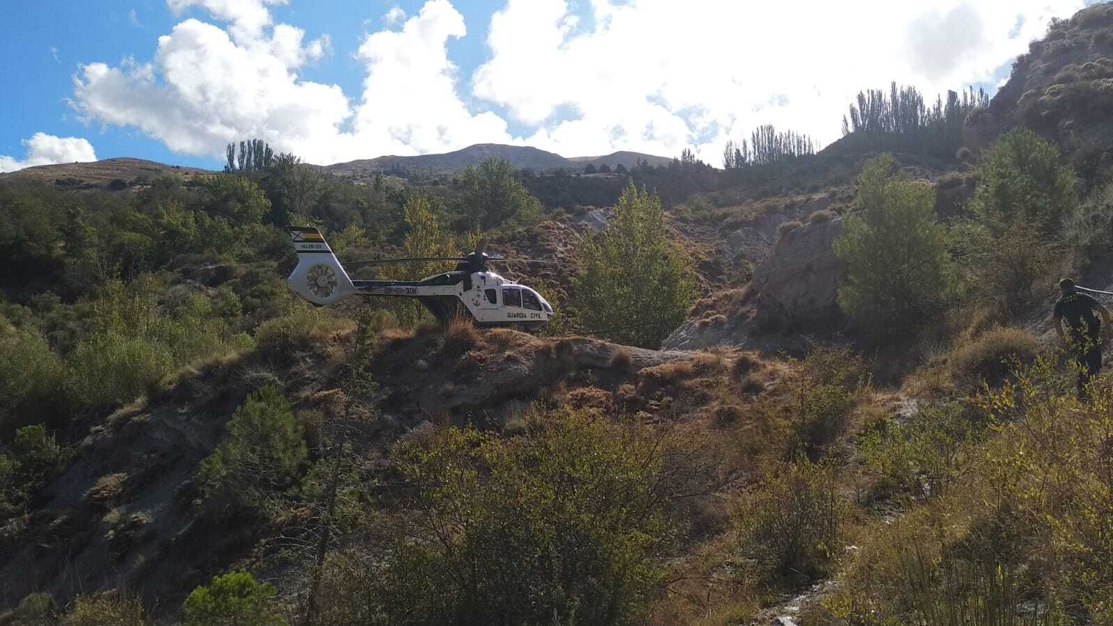 El helicóptero ha permitido hallar las plantaciones de marihuana.