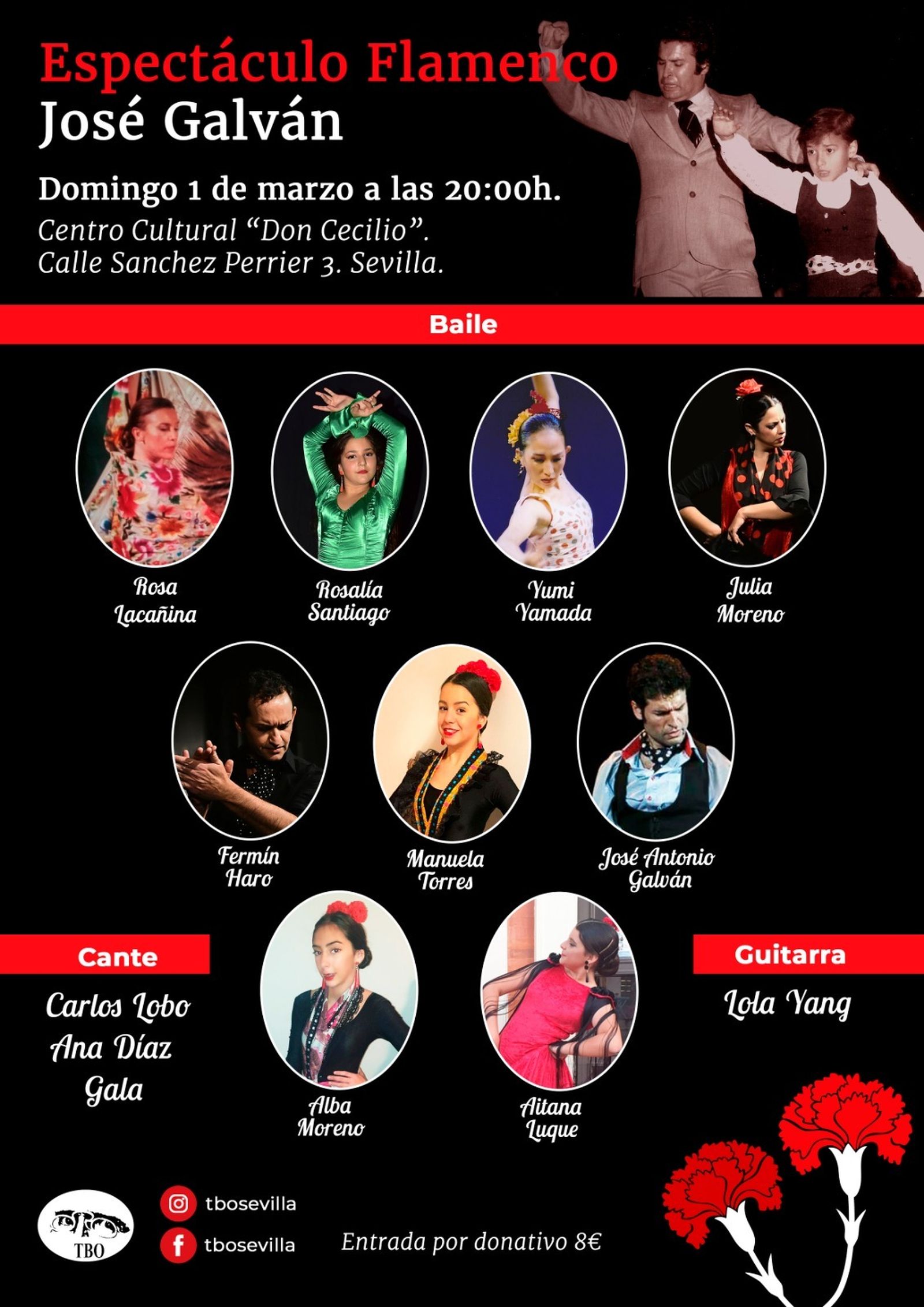 Cartel del espectáculo flamenco de José Galvan.