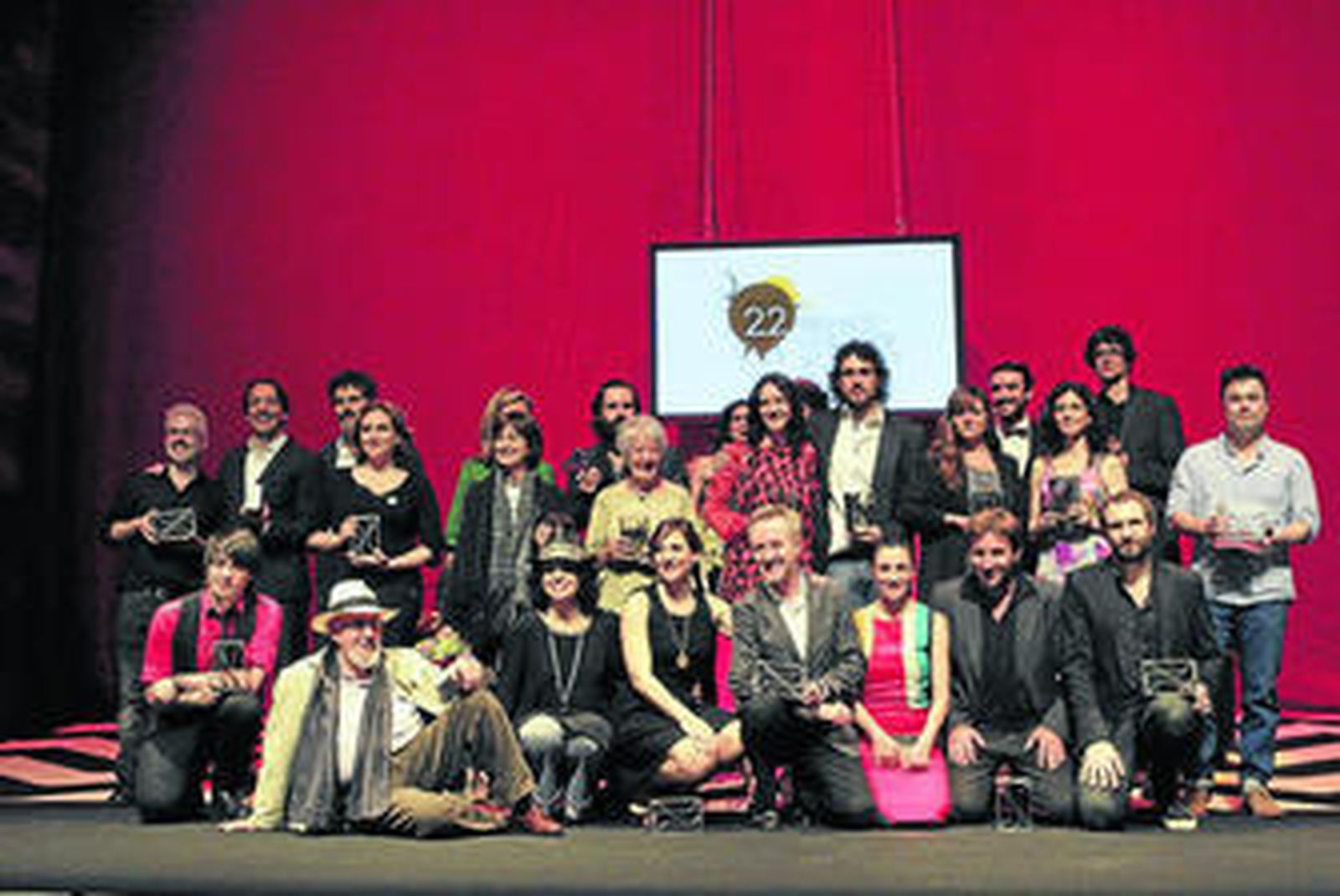 Los premiados en la gala de la Unión de Actores y Actrices celebrada en el Teatro Arteria Coliseo de Madrid.