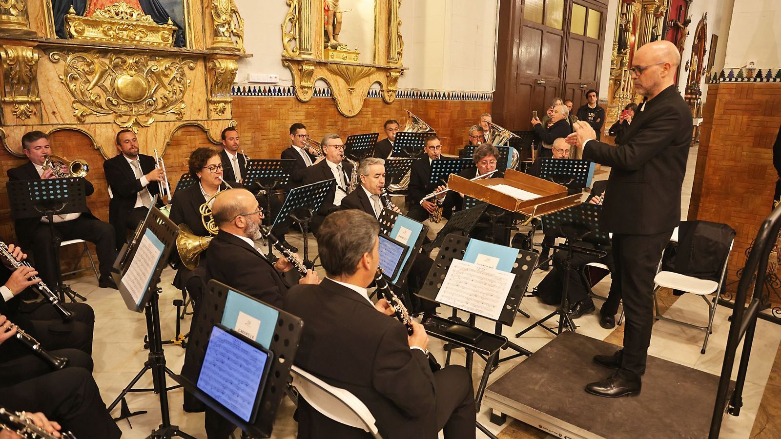 La Banda Sinfónica Municipal de Huelva durante la XXXII Exaltación a la Saeta