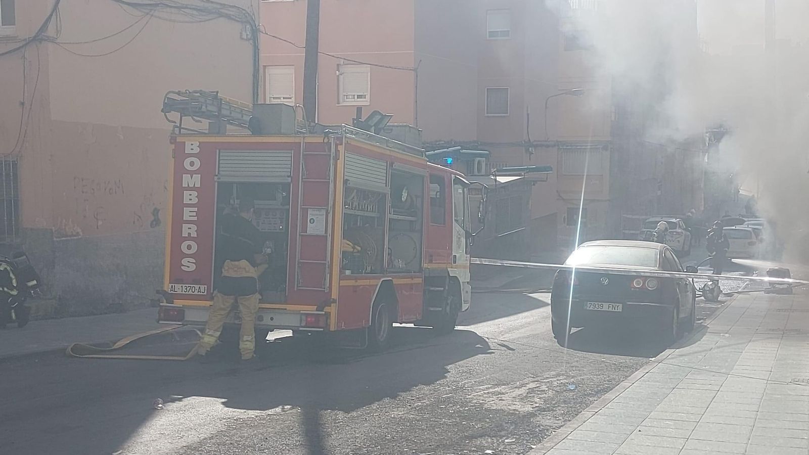 Humareda en la zona. Humareda en la zona.