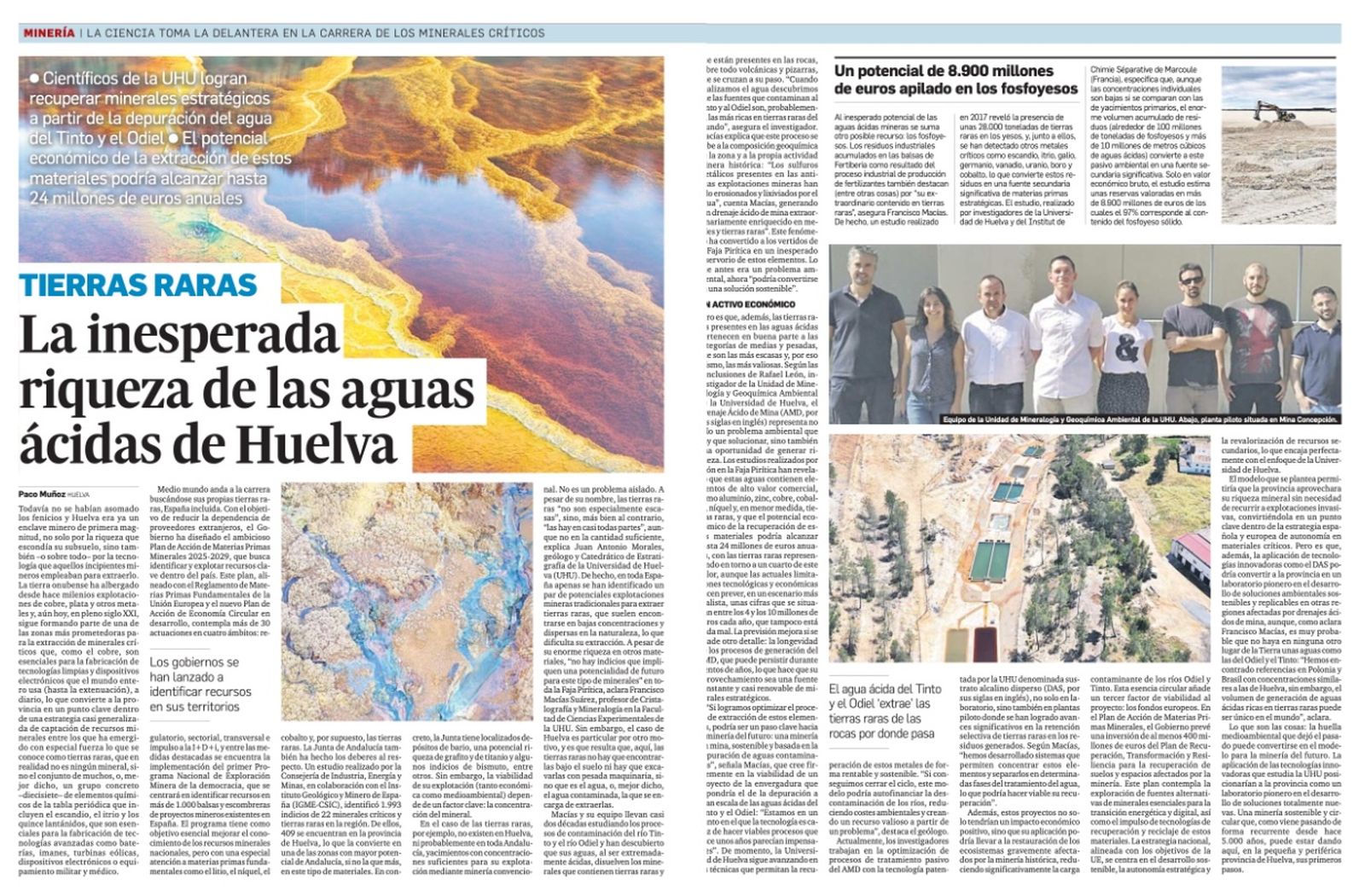 El reportaje de Huelva Información seleccionado como finalista del XI Premio de Periodismo ‘Transfiere’.