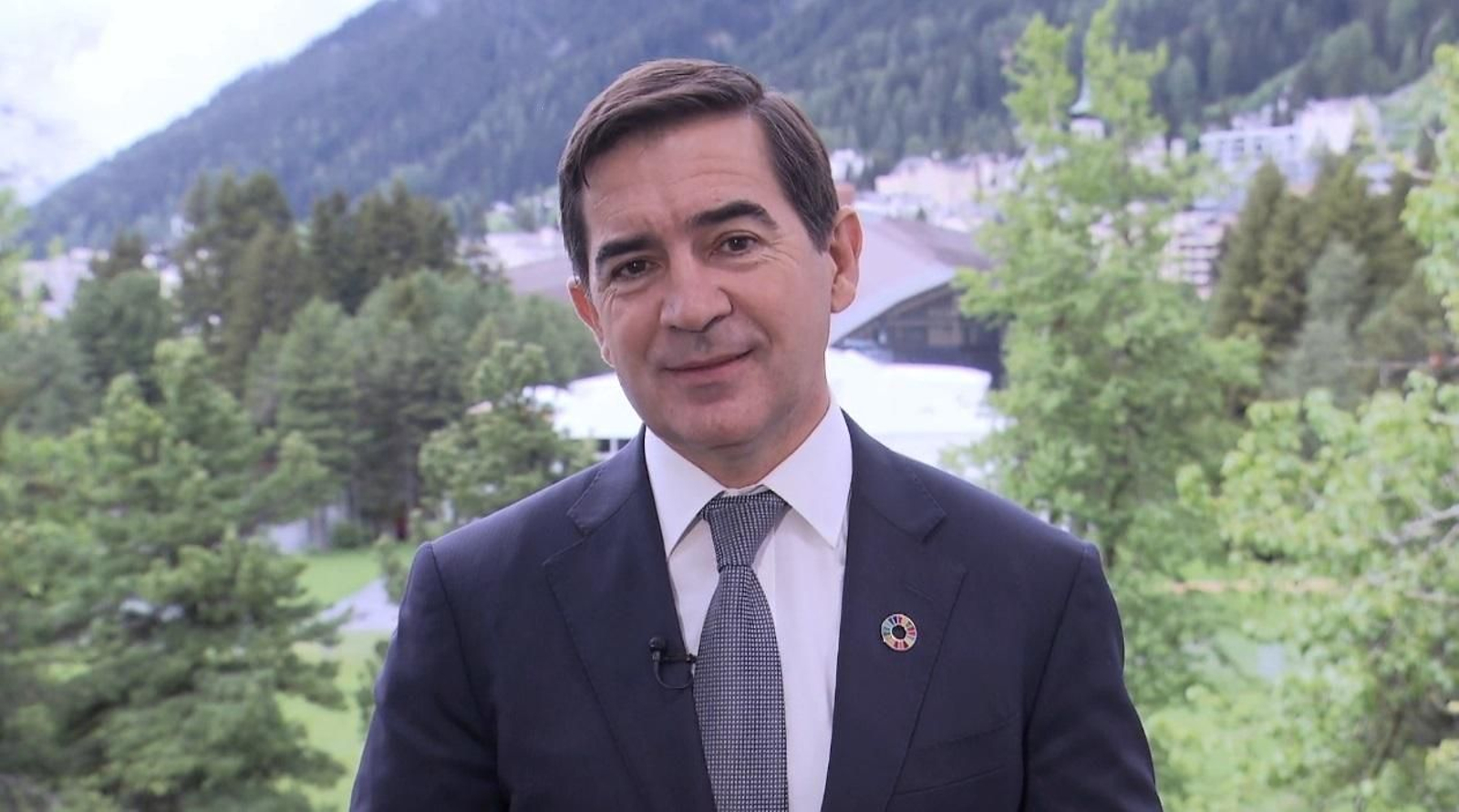 El presidente de BBVA, Carlos Torres, en el Foro de Davos