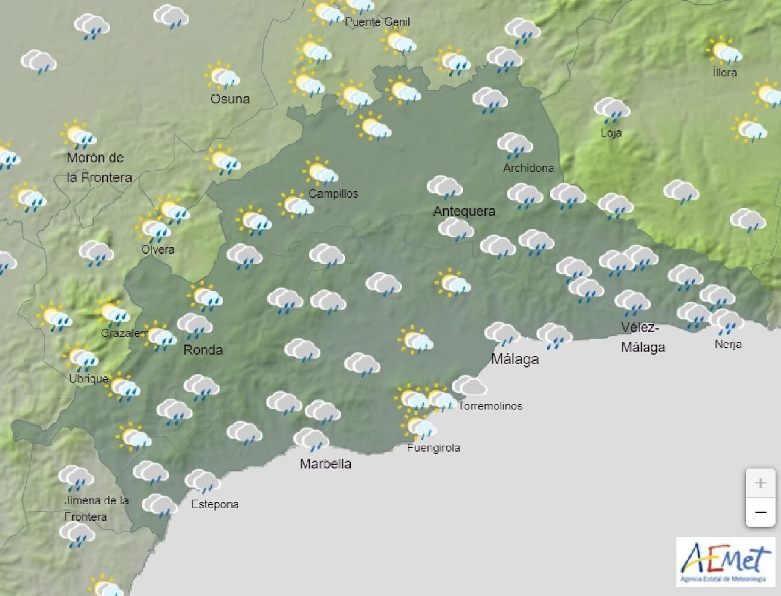 Mapa con la previsión de lluvia para este próximo martes. Mapa con la previsión de lluvia para este próximo martes.