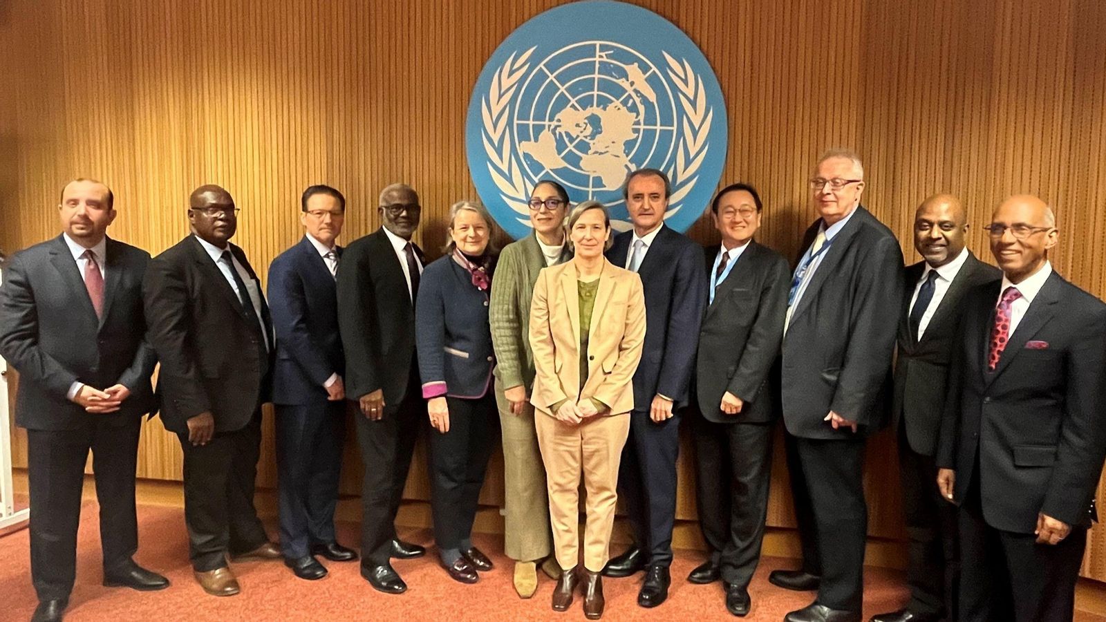 Equipo de inspectores de la DCI de la ONU en 2024 con la vicepresidencia de Mirnada Hita